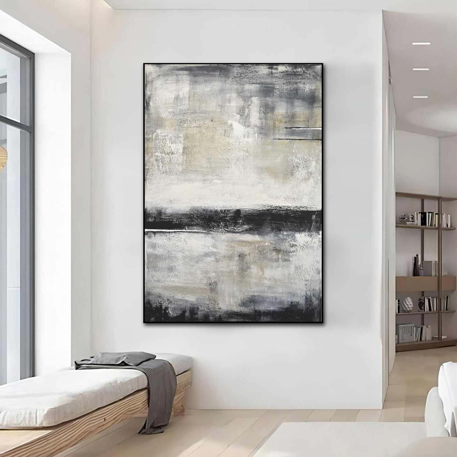 Earth Tone Painting Vertical Large Scale Art "Daydream"