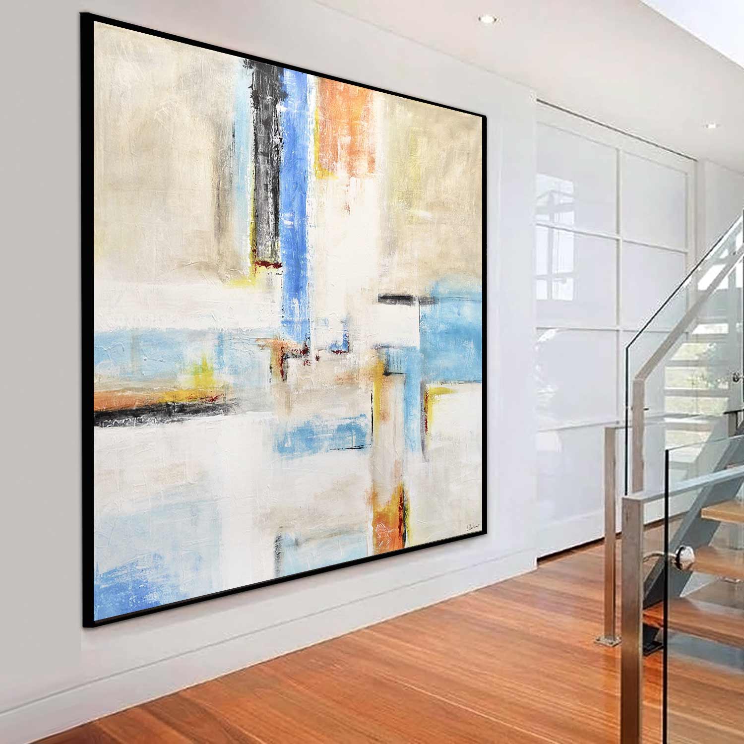 Color Blocks Abstract Large Painting "A New Day"