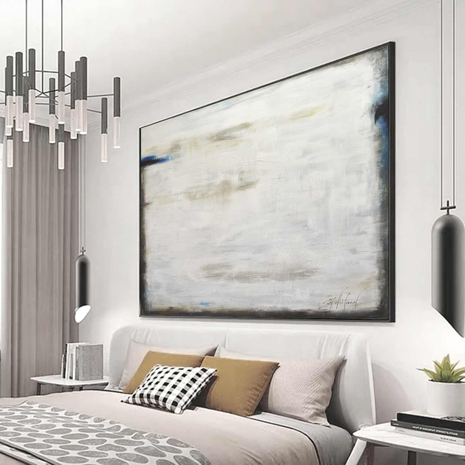 Elegant Fine Art Minimalist Painting Soft Colors "Lit Up Inside"