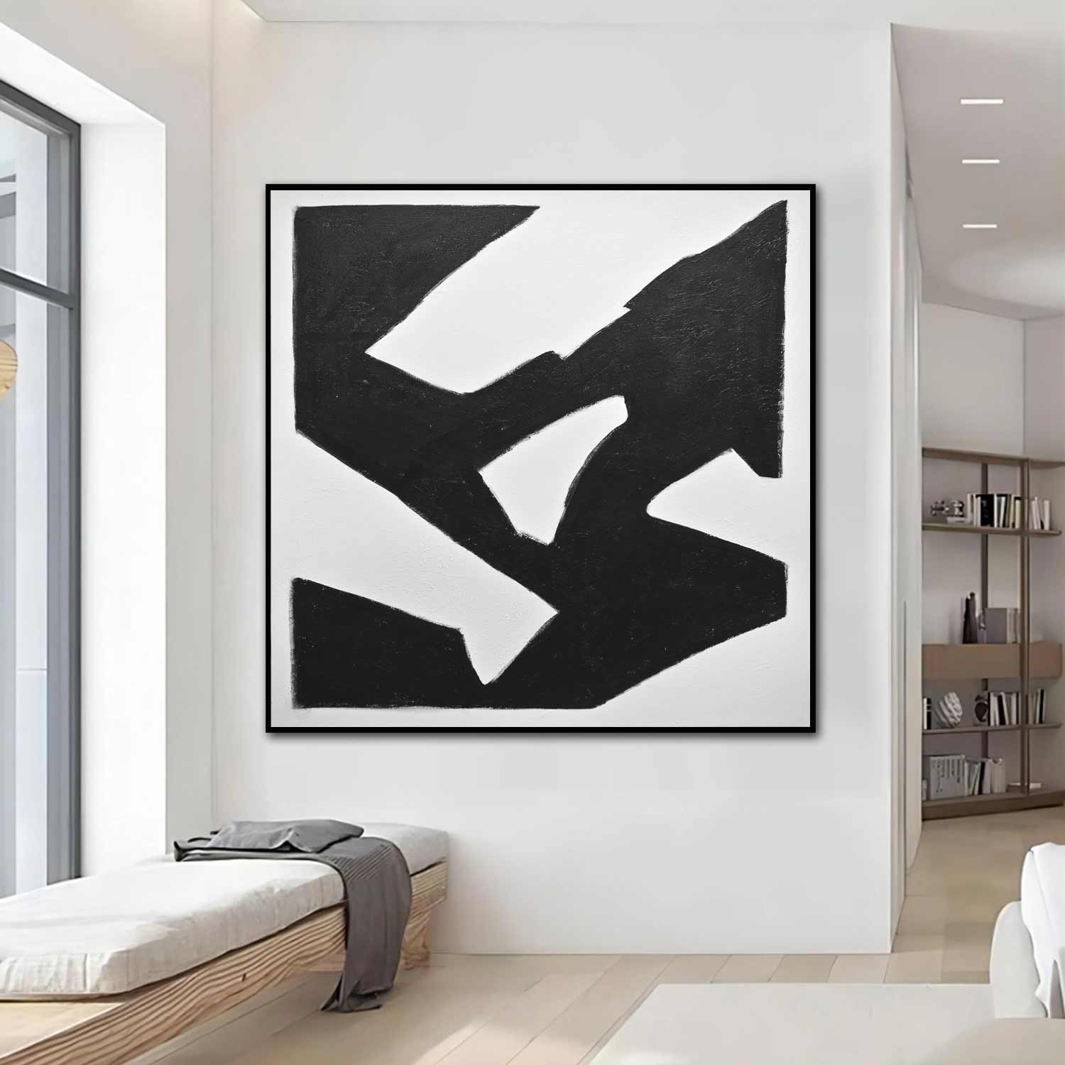Black And White Abstract Expressionist Painting "Elevate"
