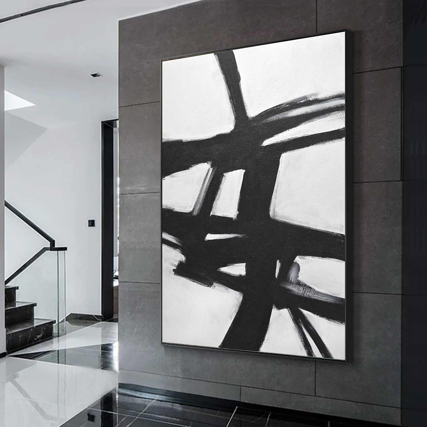 Black and White Abstract Wall Art "Next Chapter"