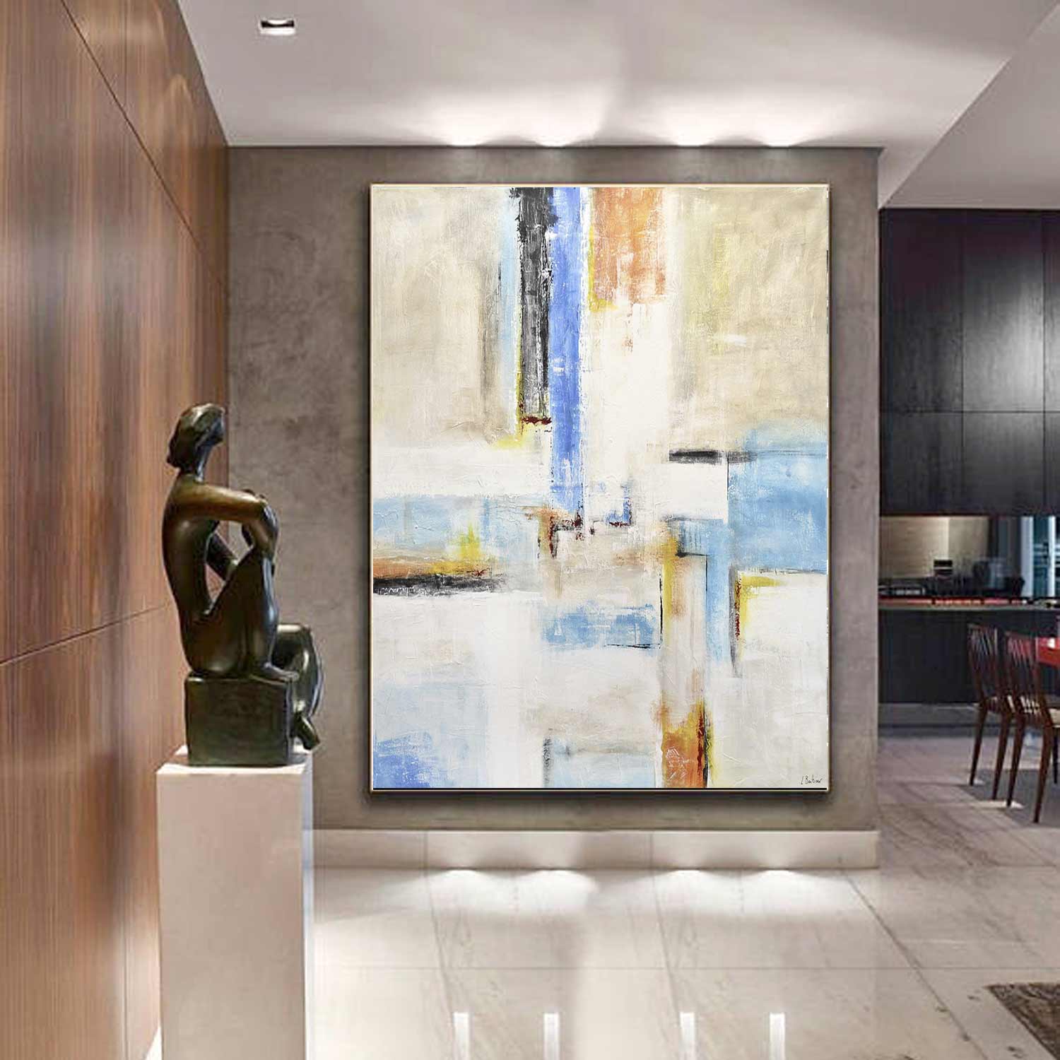 Geometric Abstract Framed Wall Art "A New Day"