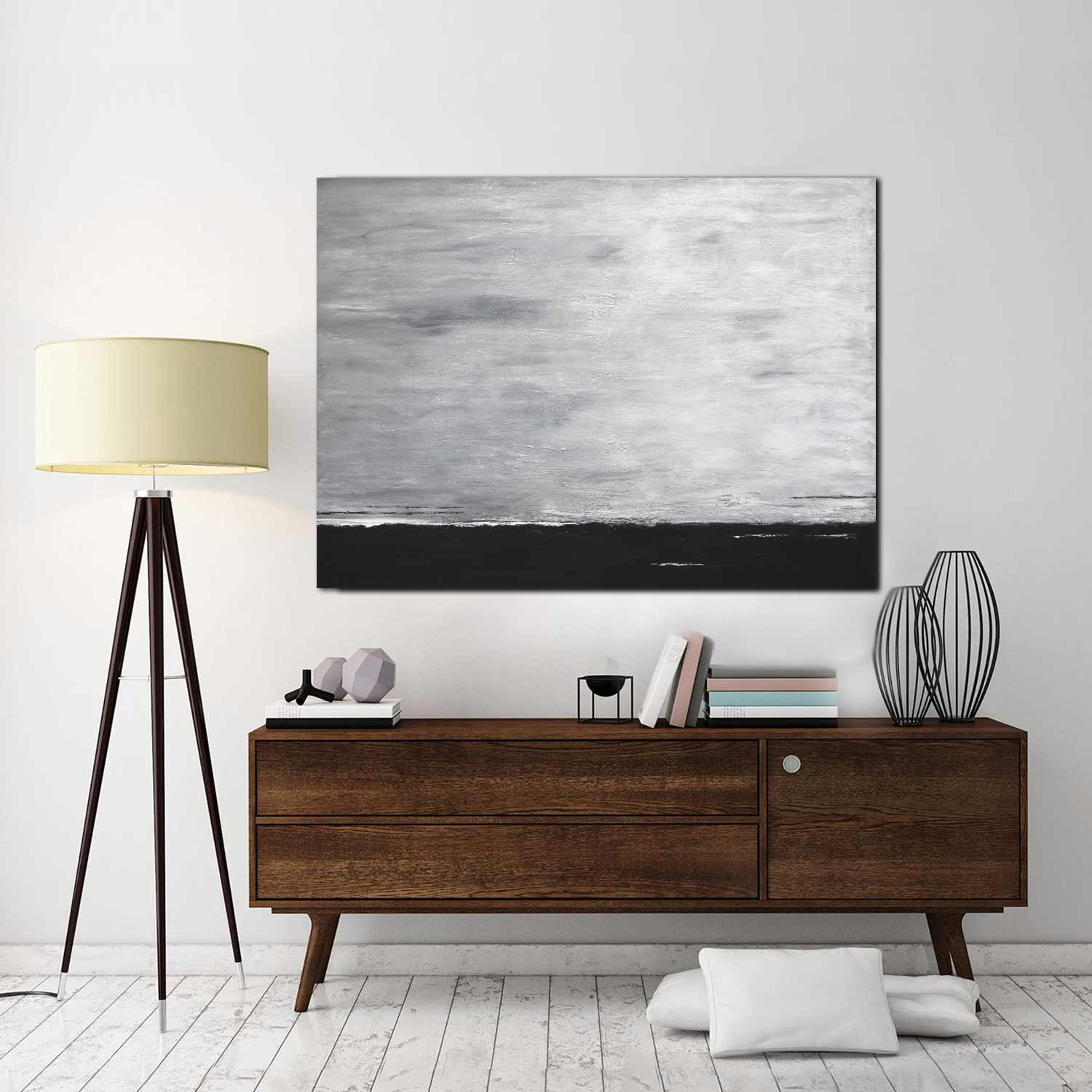White and Black Moody Landscape "The Rising"