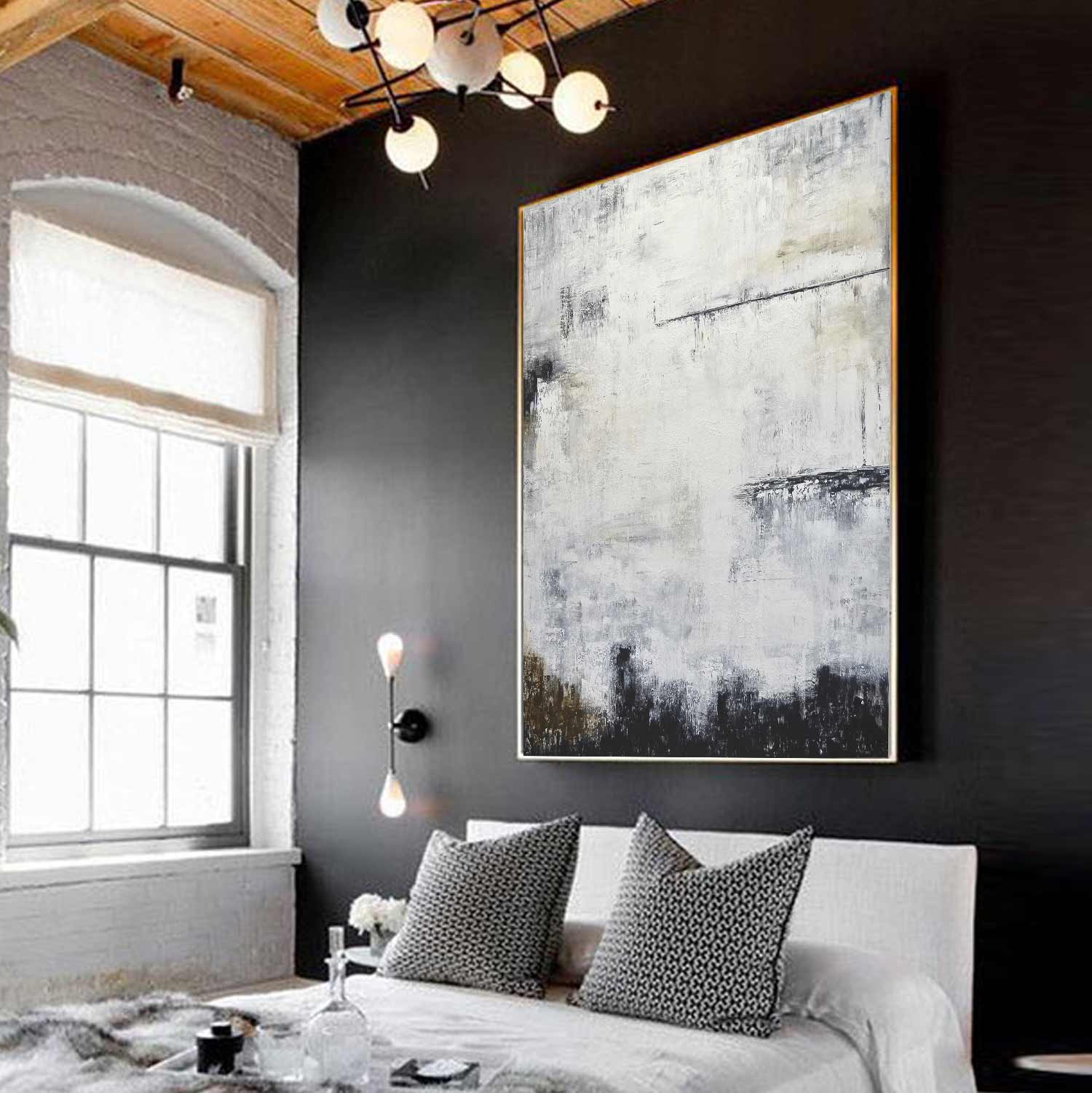 Large Vertical Contemporary Abstract Painting "Chances"