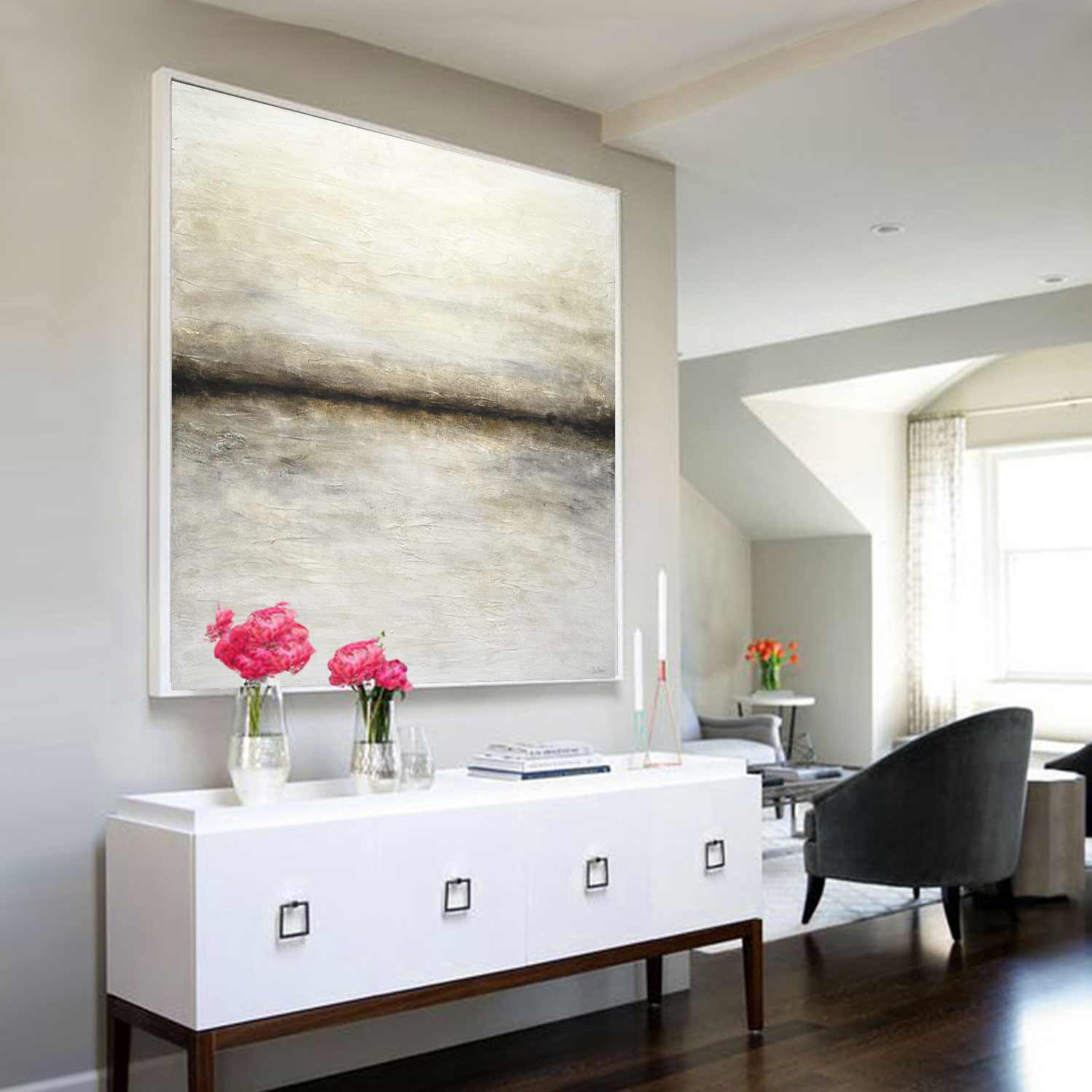 Minimalism Landscape Natural Hand Painted Art "Driven"