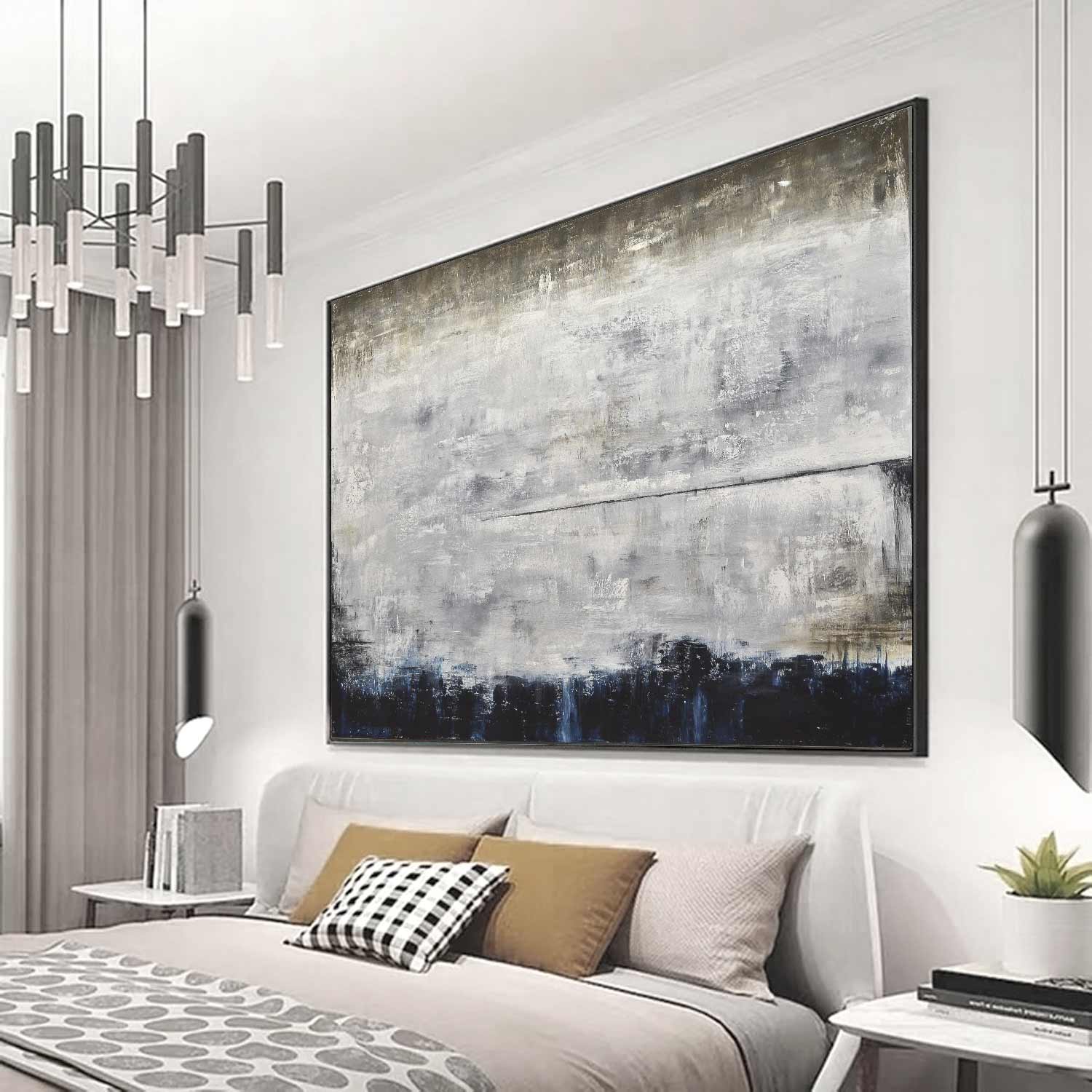 Blue Brown Trend Painting Raw Abstract Art "Silent Strength"