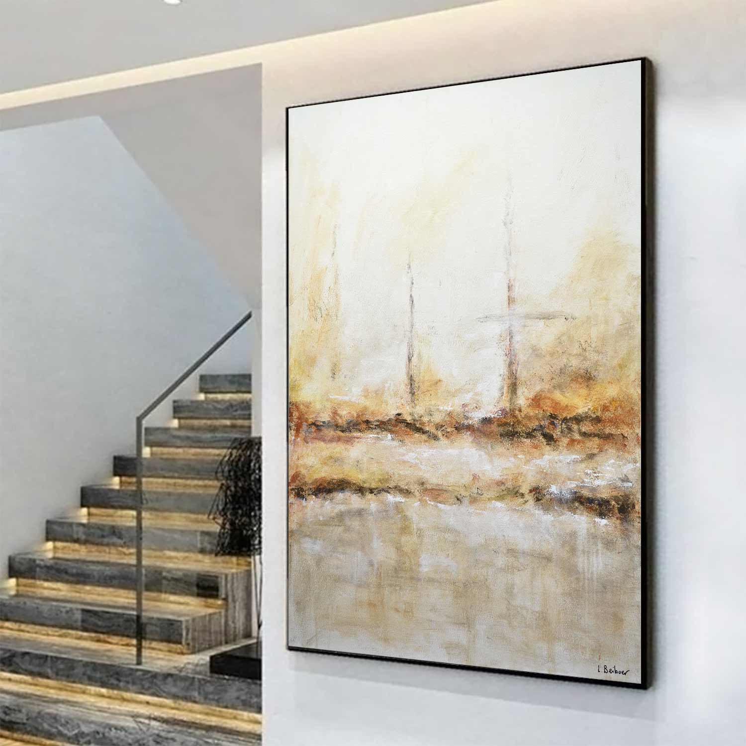 Natural Colors Large Current Abstract Painting "Taken"
