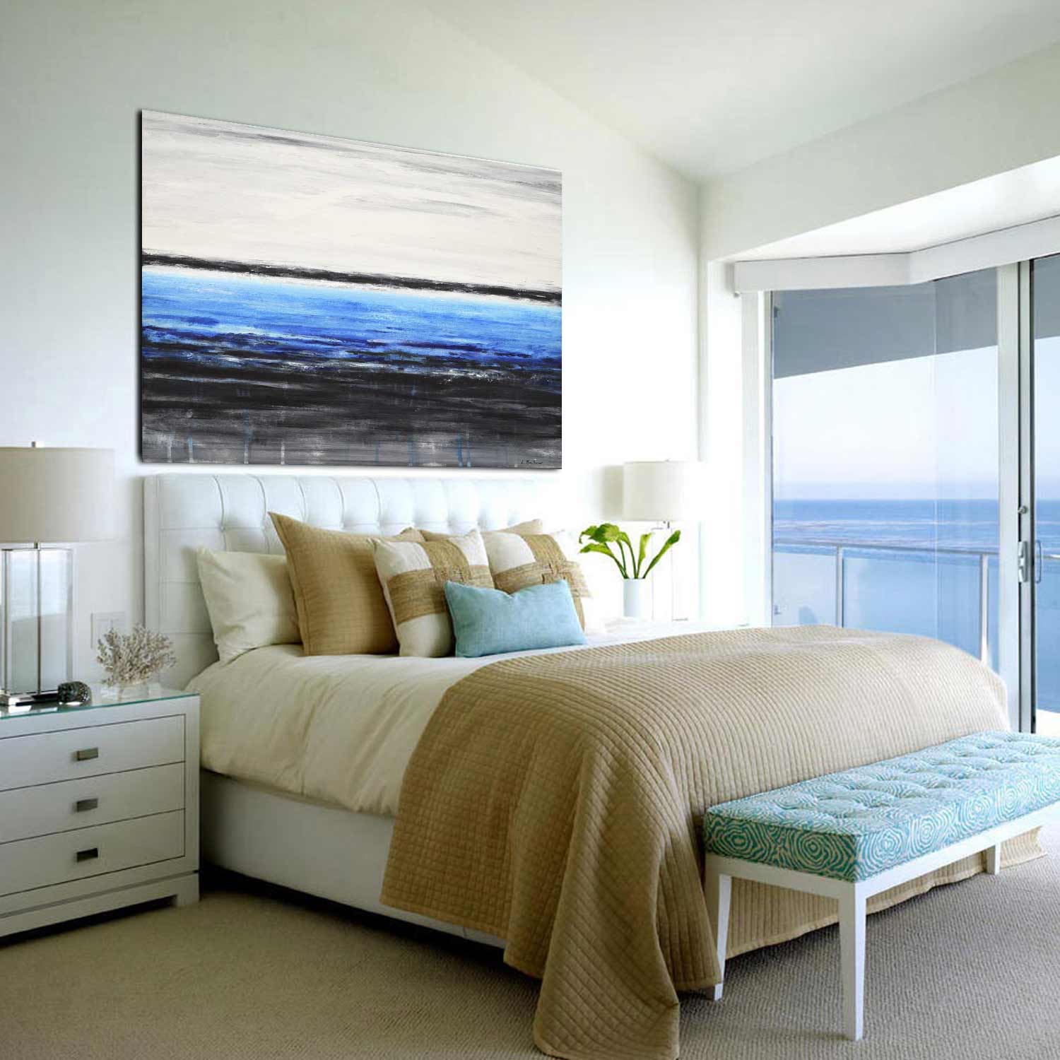 Ocean View Seascape Oil Painting American Artist "Deep Waters"