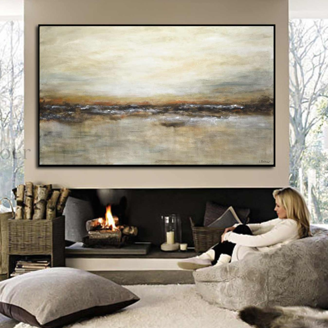 Oil Painting Serene Large Scale Landscape Art "Not Afraid"