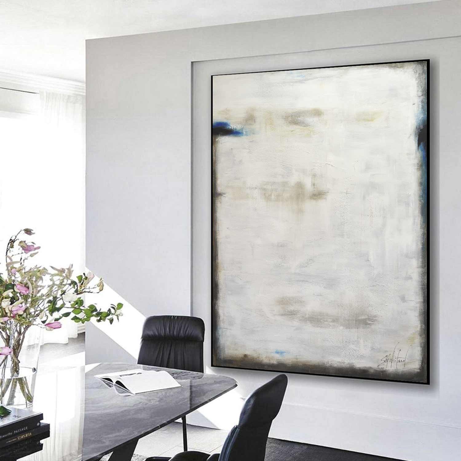 Minimalist Light Abstract Painting " Lit Up Inside"