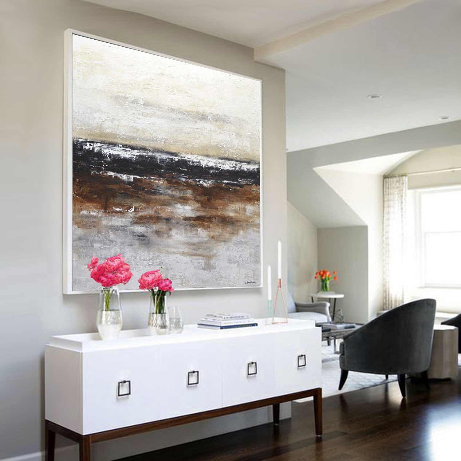 Earth Tones Modern Abstract Painting " Inner Calm"