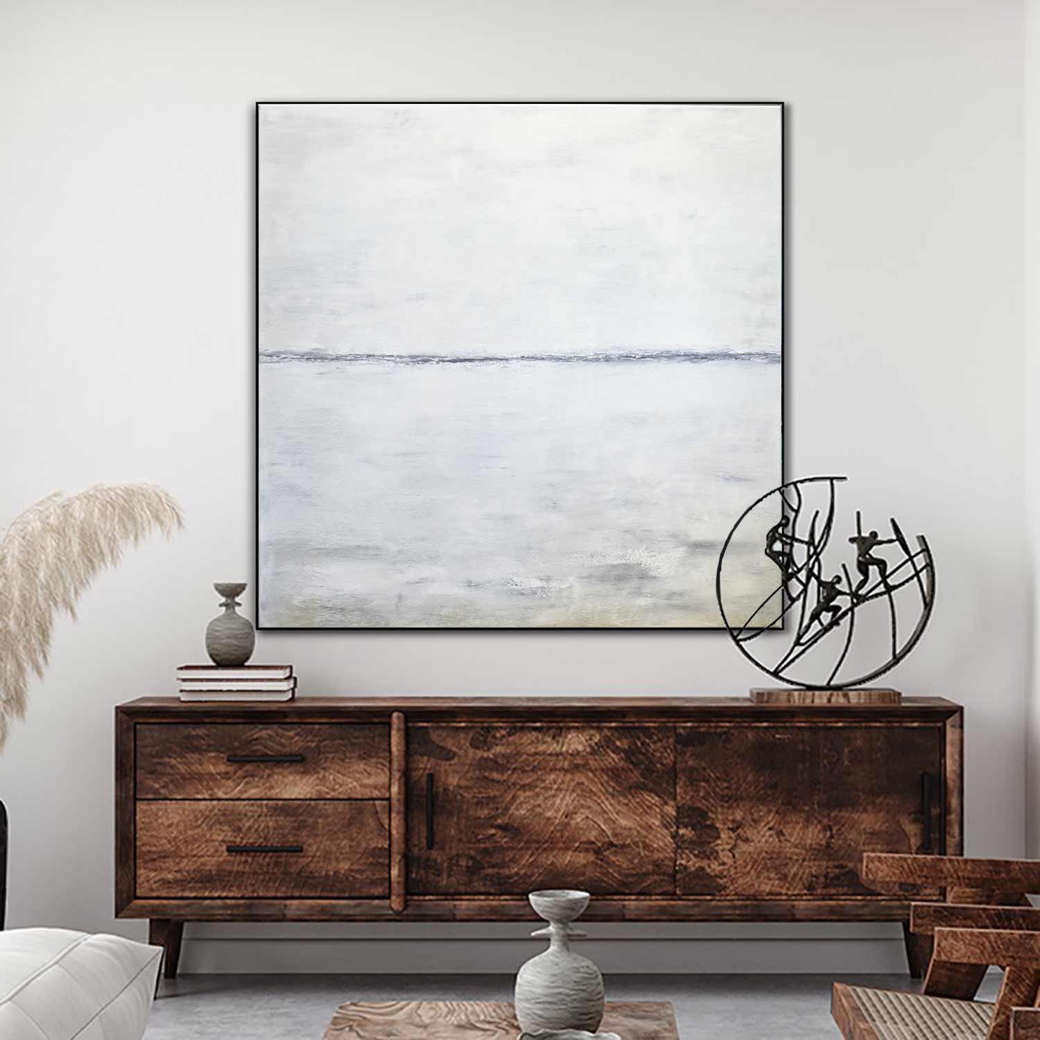 Easy Minimalist White Painting Landscape Art "Indecision"