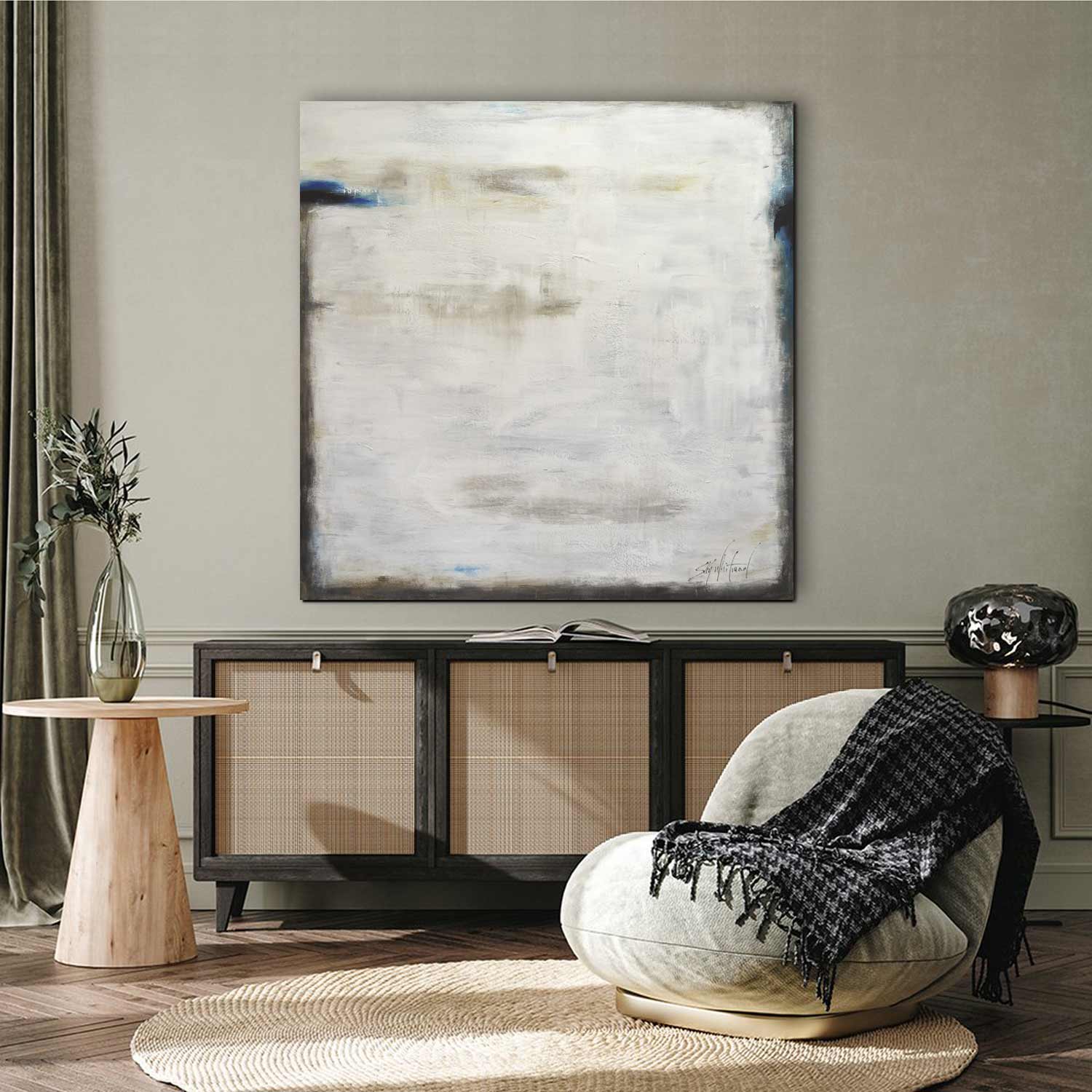 Oversized Square Office Painting "Lit Up Inside"