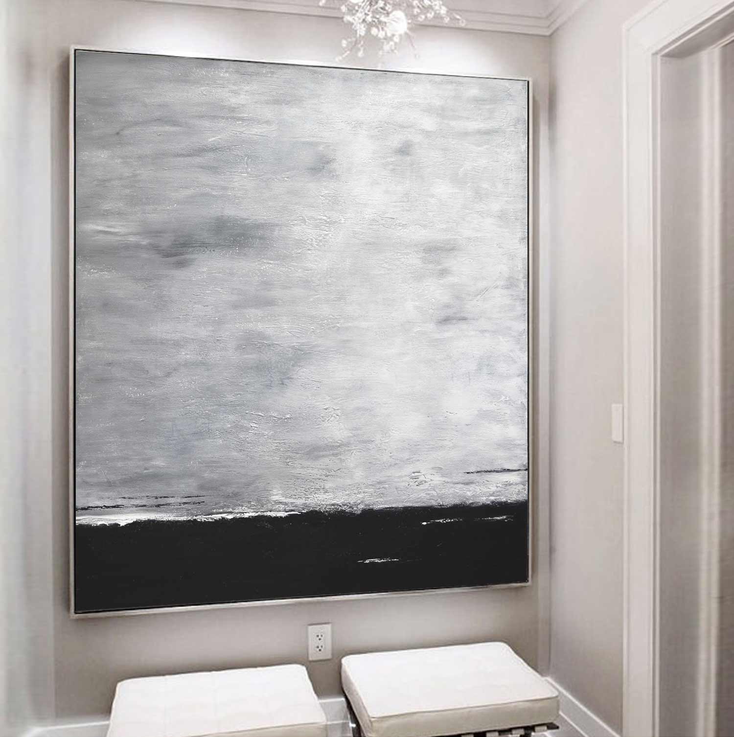 Monochromatic Landscape On Canvas "The Rising"