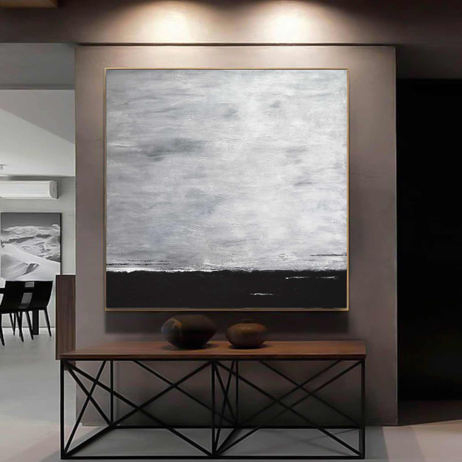 Monochromatic Landscape On Canvas "The Rising"