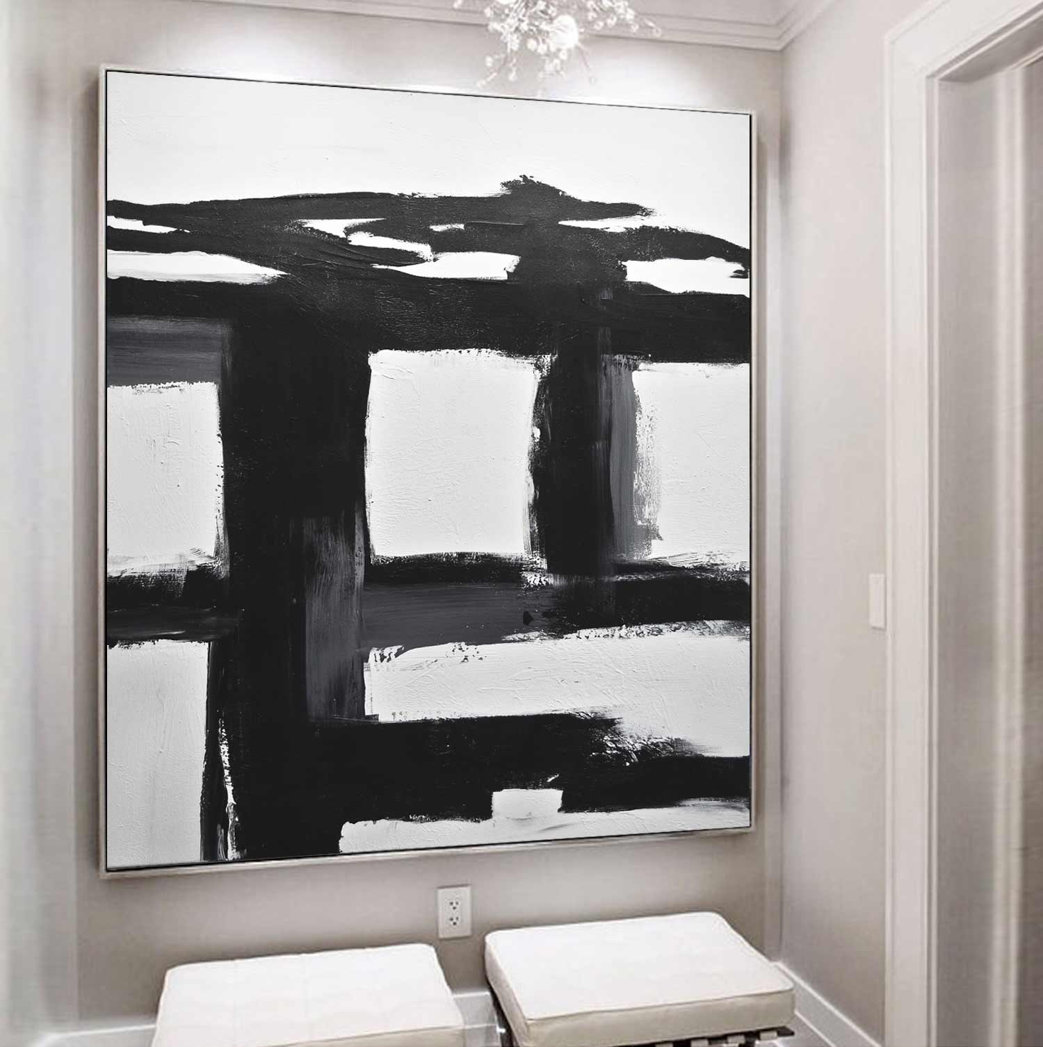 Black & White Expressionist Abstract "Balance"