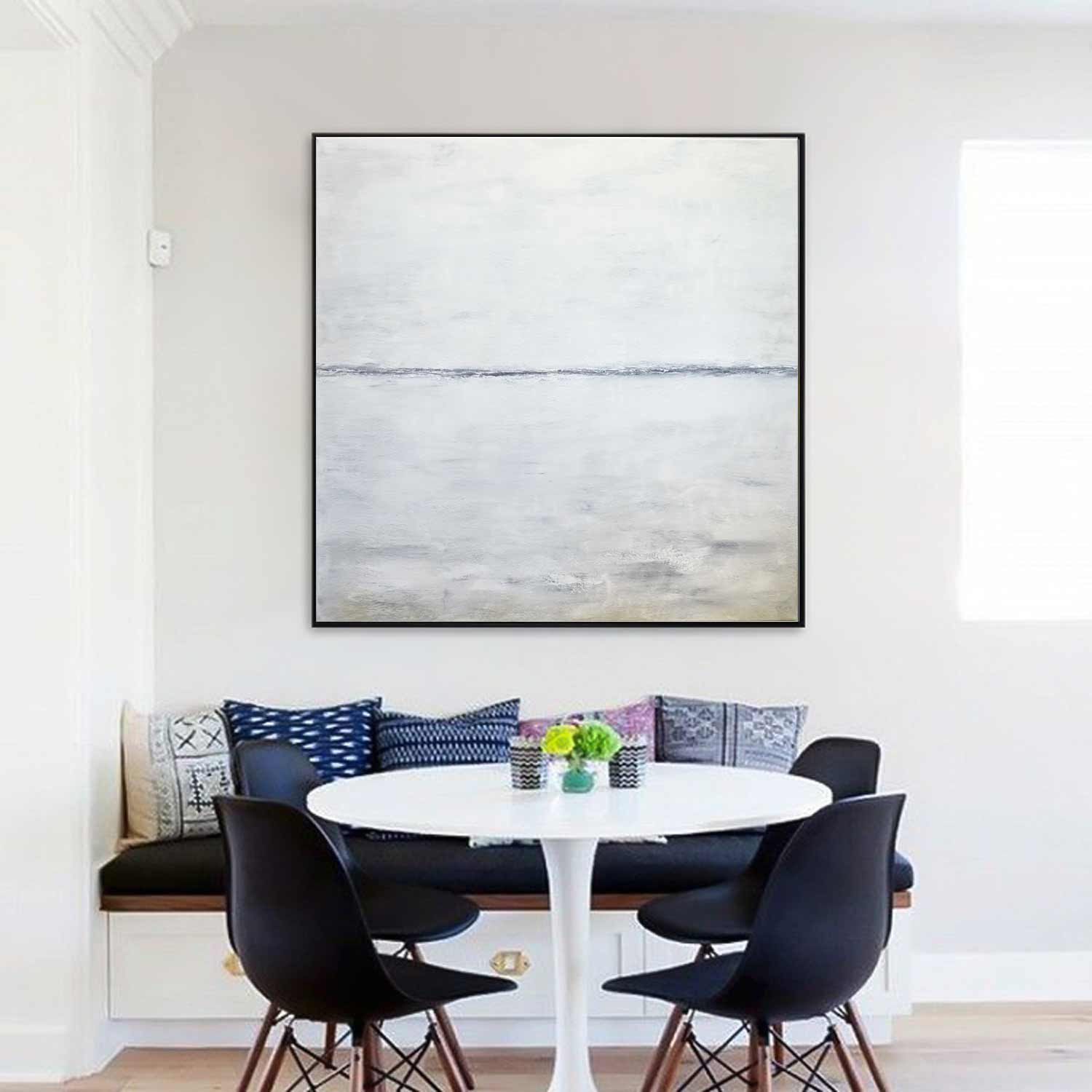 Easy Minimalist White Painting Landscape Art "Indecision"