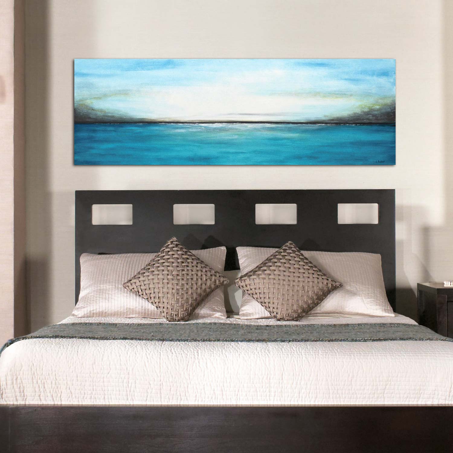 Panoramic Blue Large Framed Art "Into the Blue"
