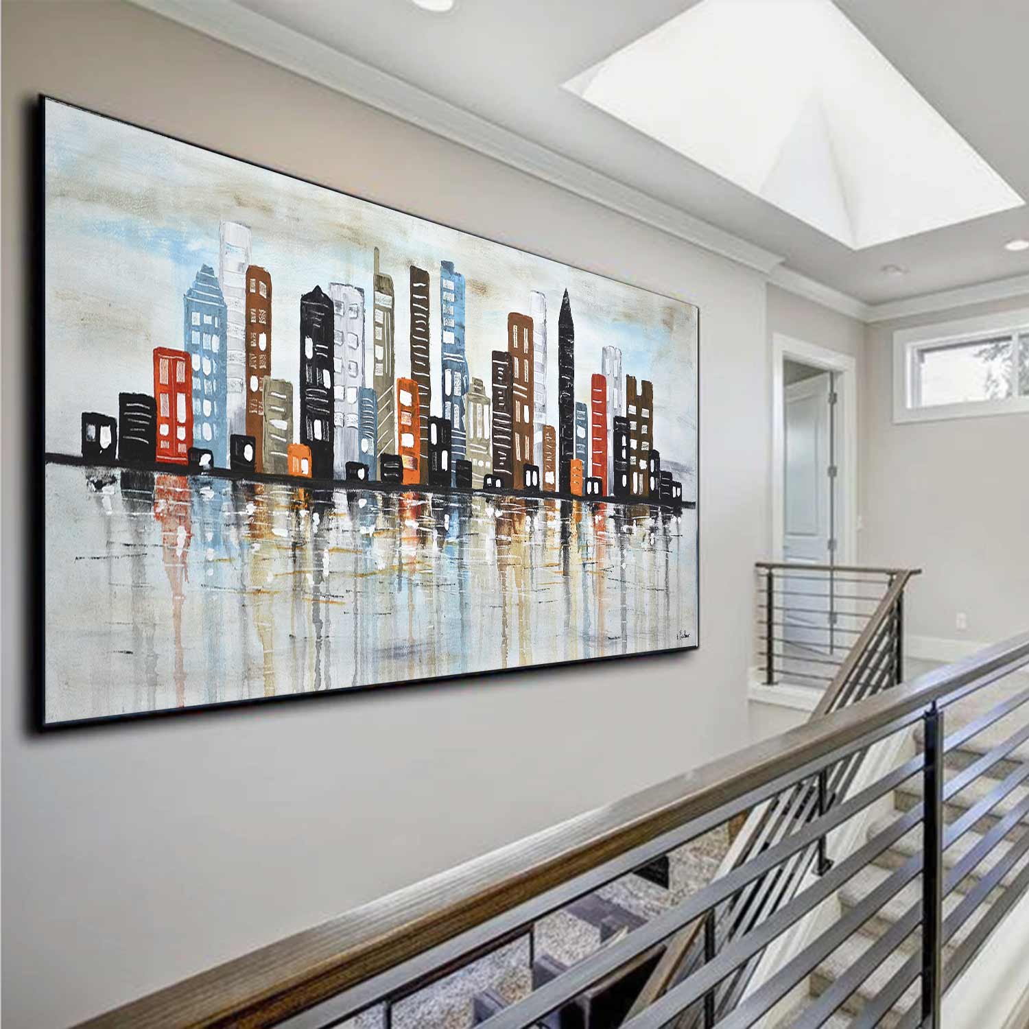 Urban Abstract Cityscape Metropolitan Painting "Bright Lights"