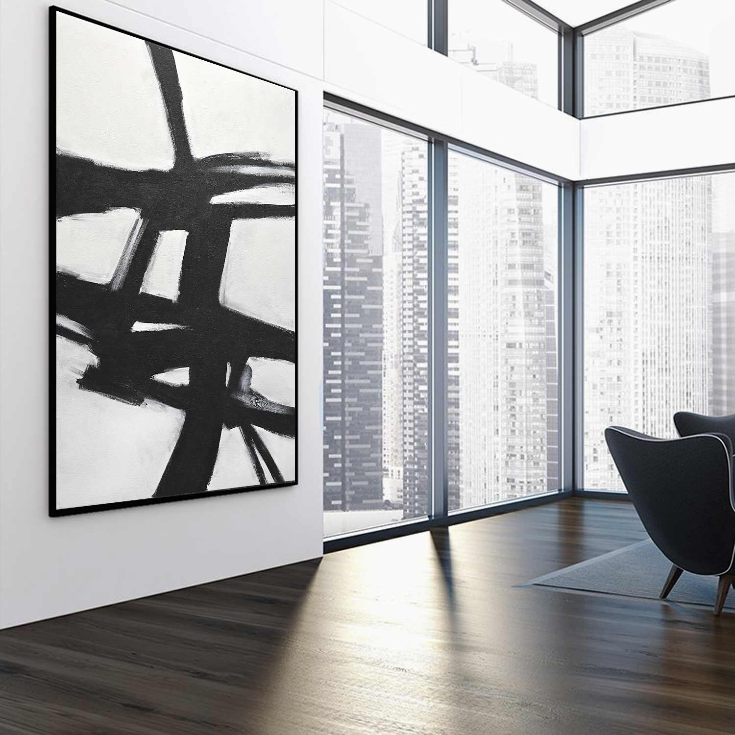 Black and White Abstract Wall Art "Next Chapter"