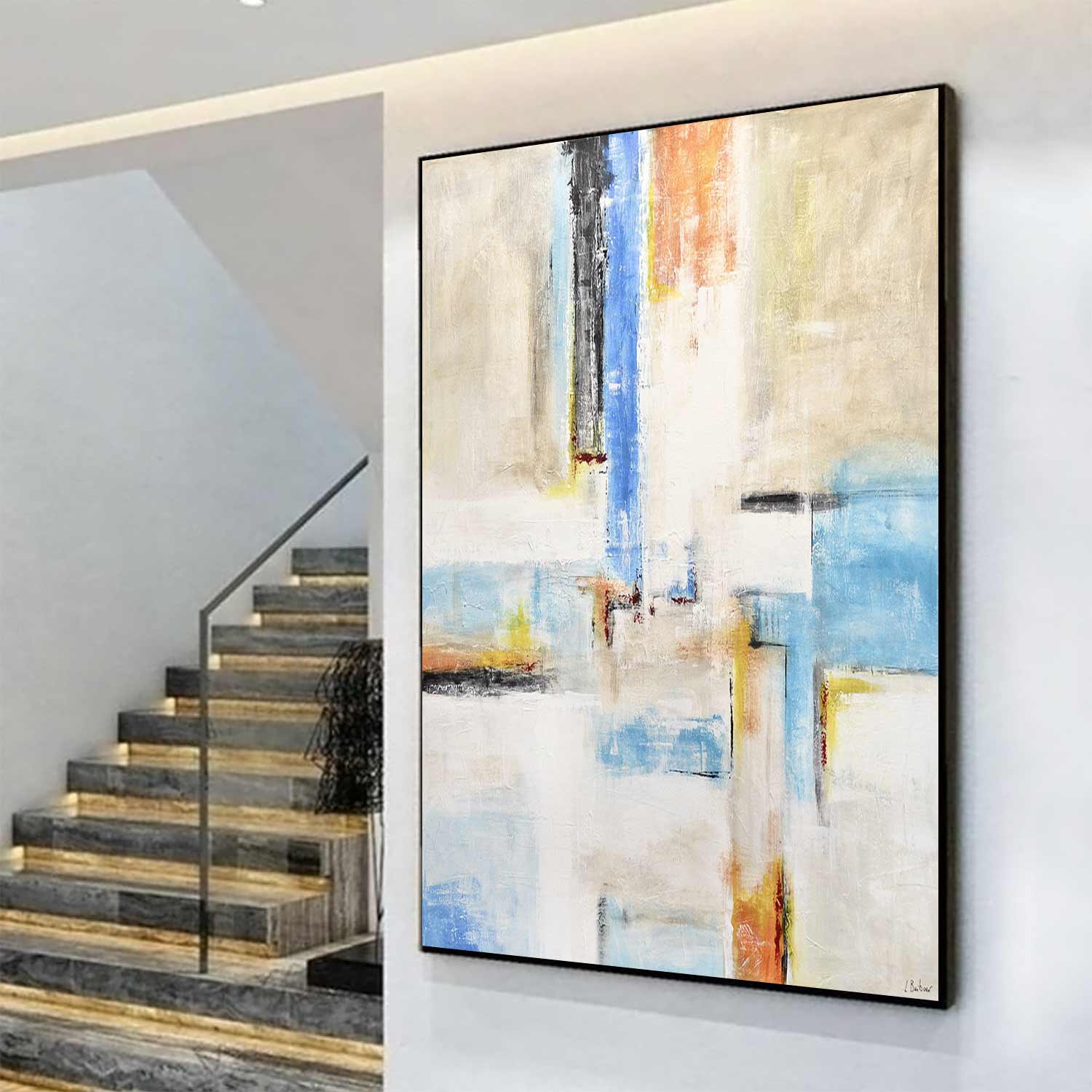 Geometric Abstract Framed Wall Art "A New Day"