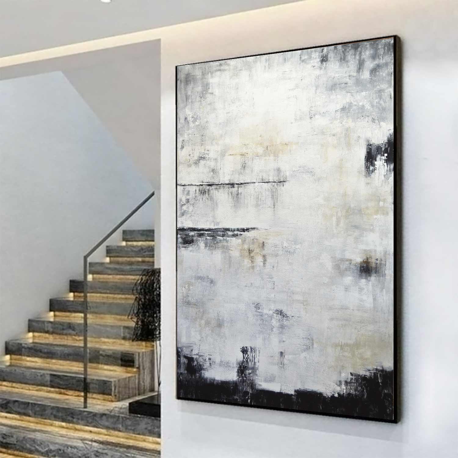Contemporary Painting For Decor Handmade Art "The Spectator"