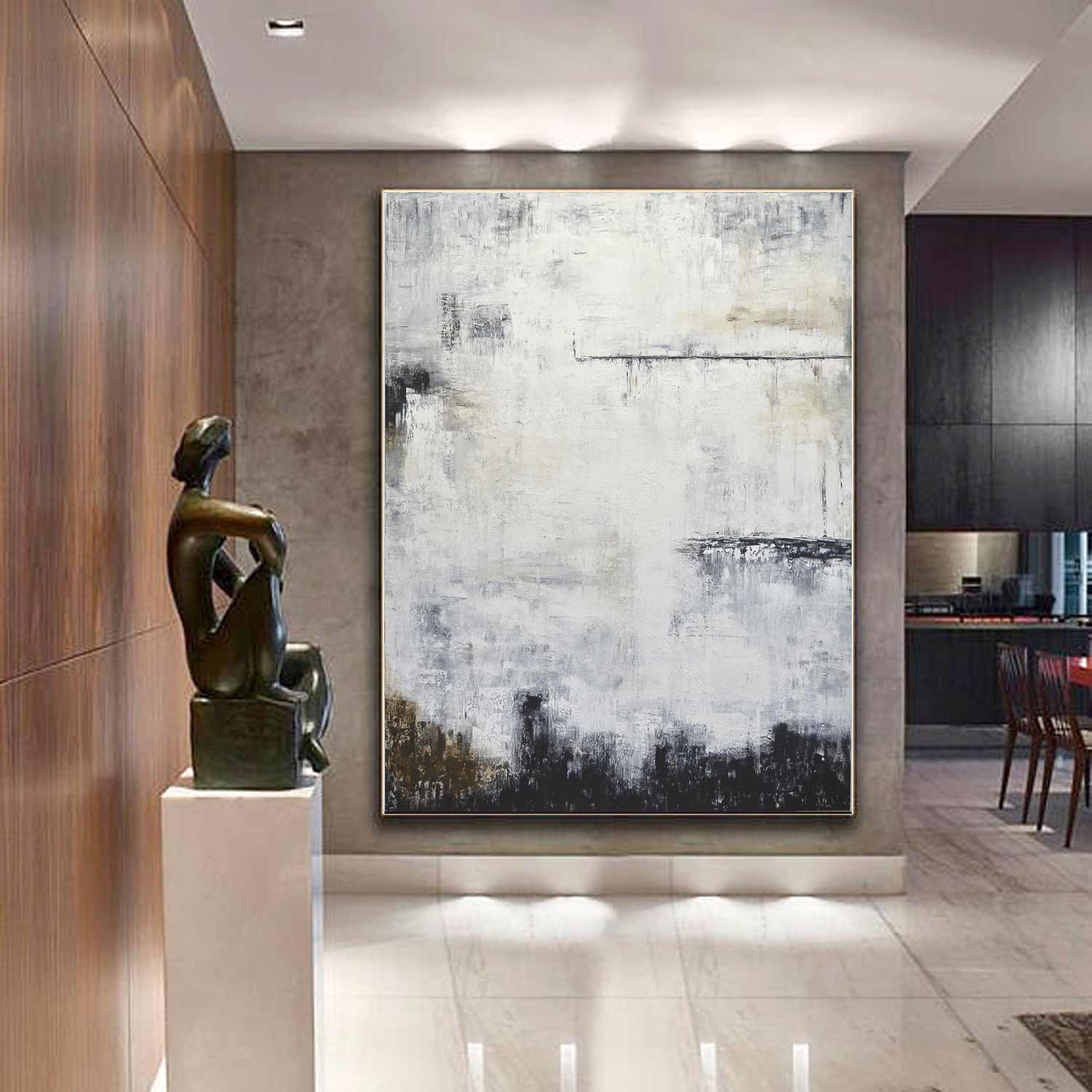 Large Vertical Contemporary Abstract Painting "Chances"