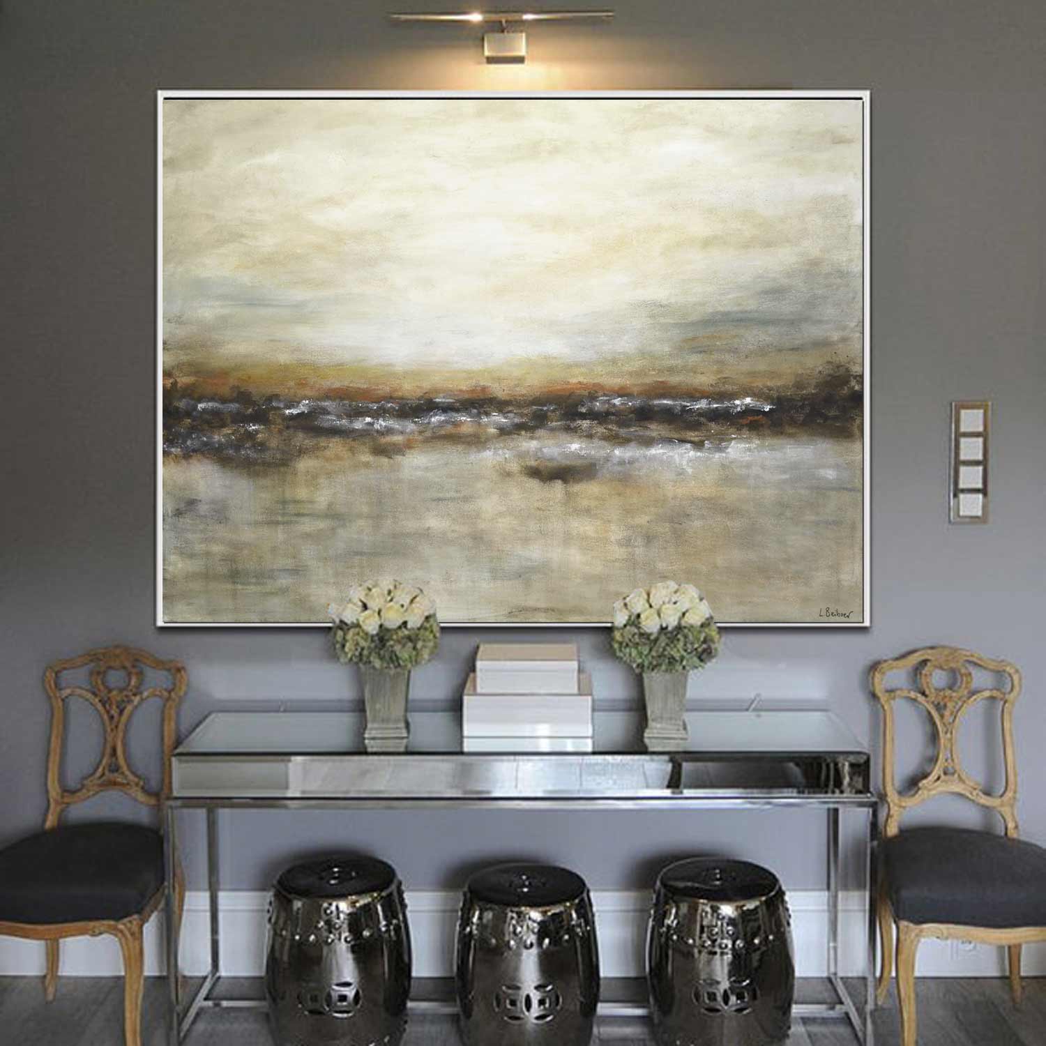 Oil Painting Serene Large Scale Landscape Art "Not Afraid"