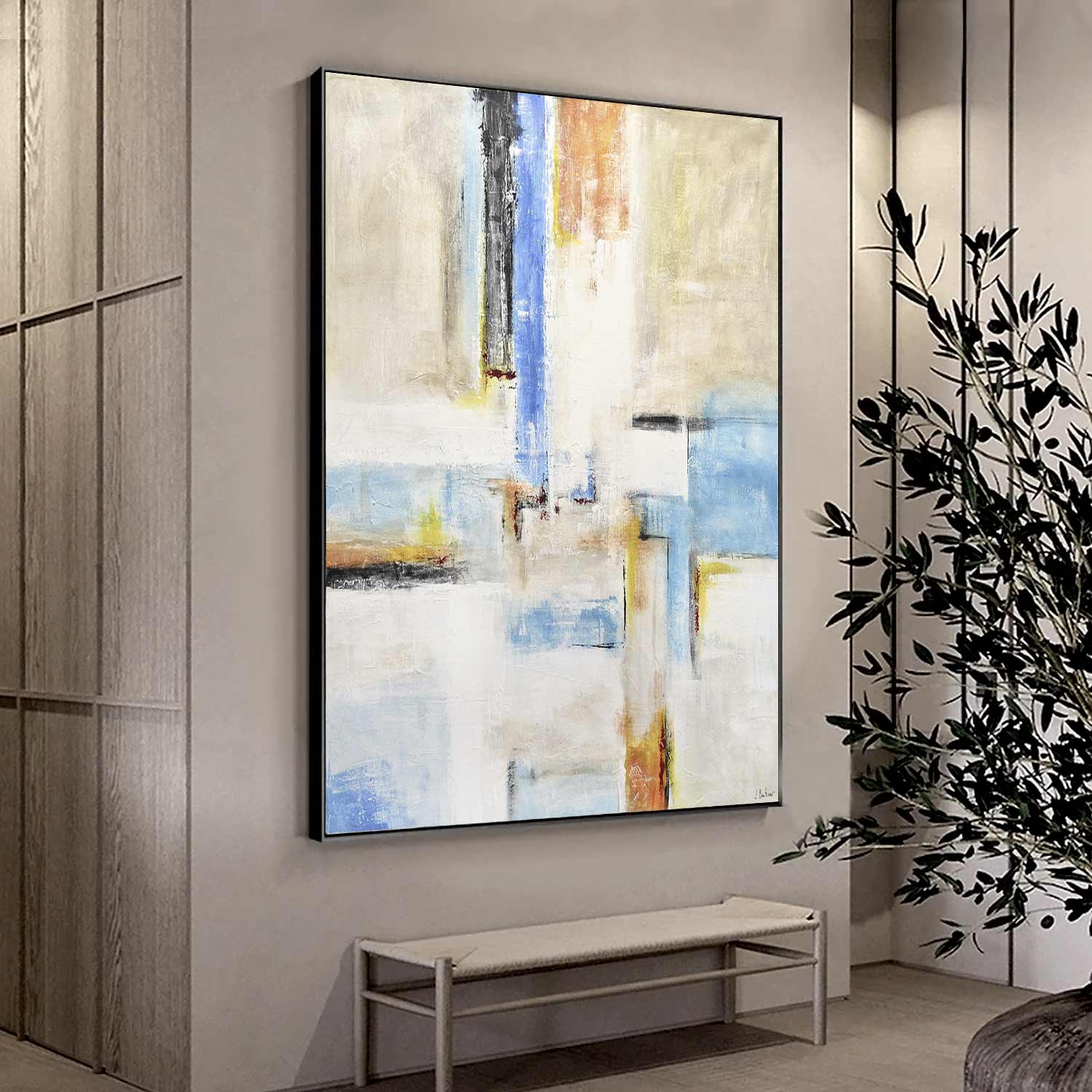 Geometric Abstract Framed Wall Art "A New Day"