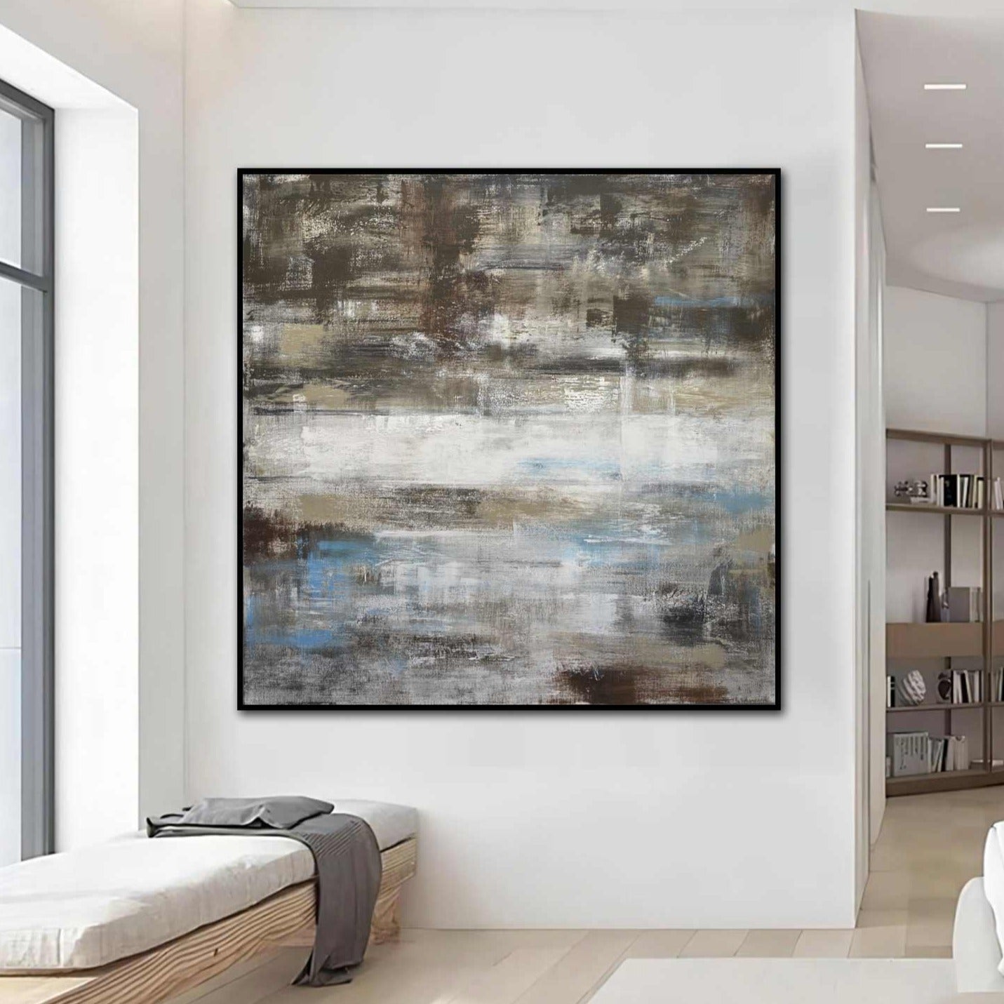 Umber Brown Square Oil Painting "Grounded"