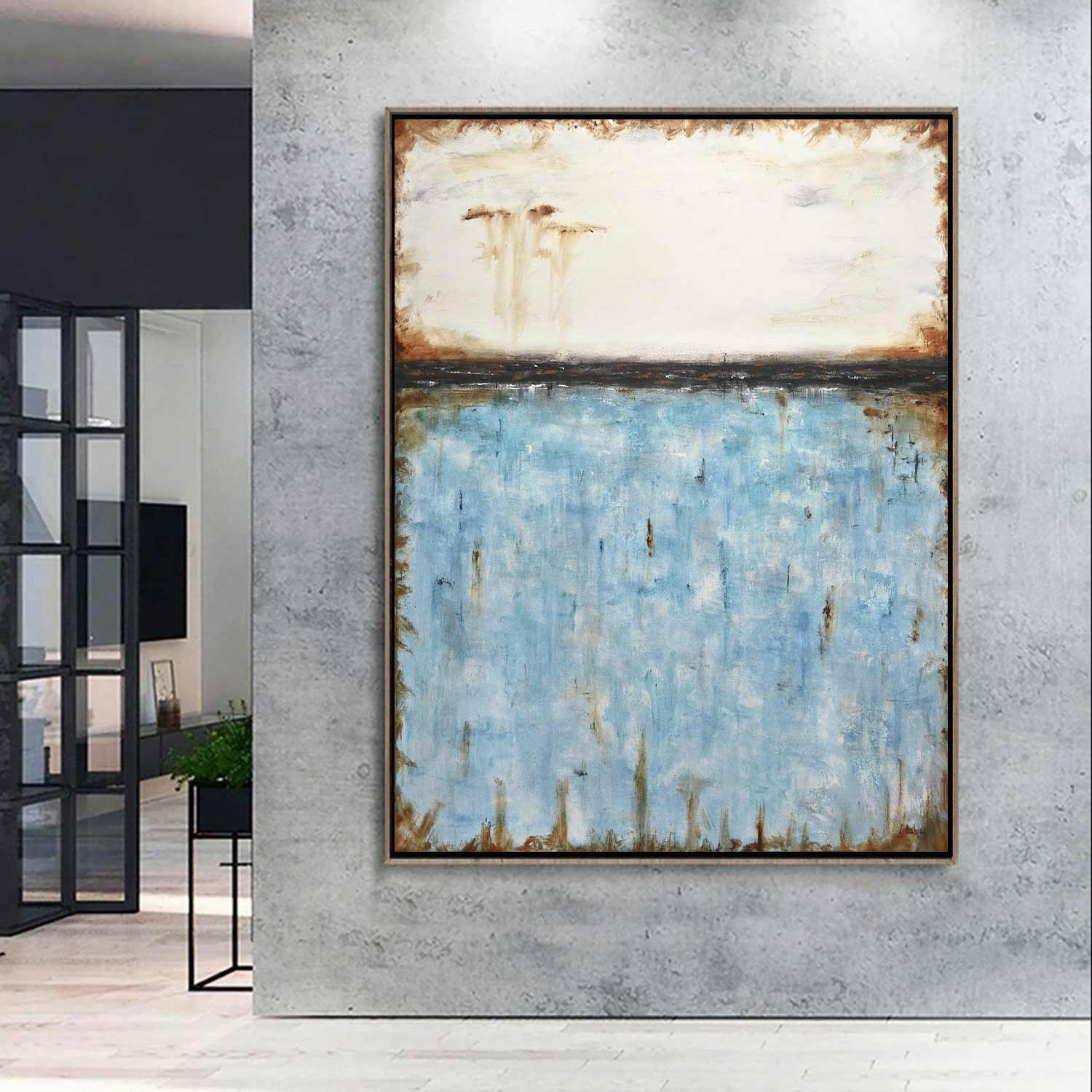 Turquoise Art Oversized Abstract "Live Forever"
