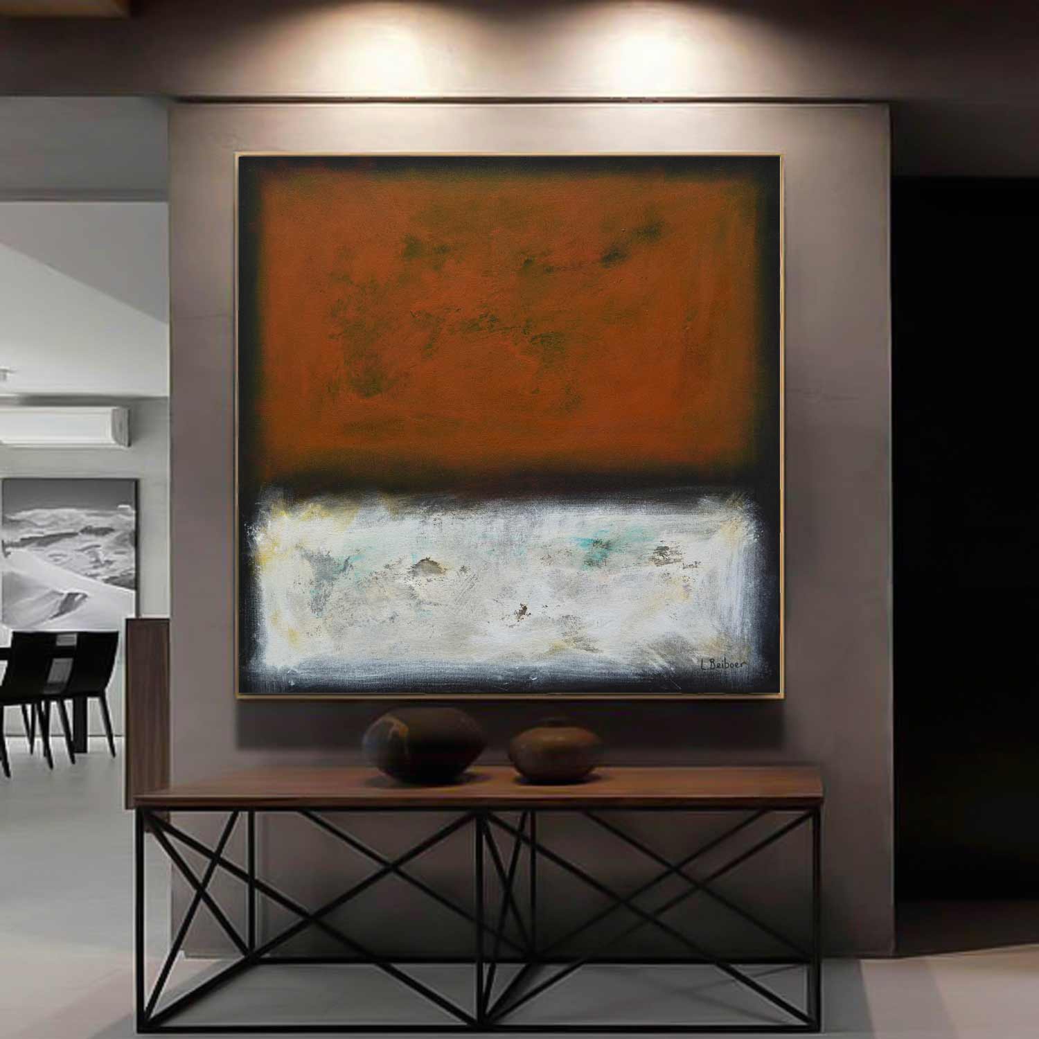 Red White Mark Rothko Style Painting "Drifting"
