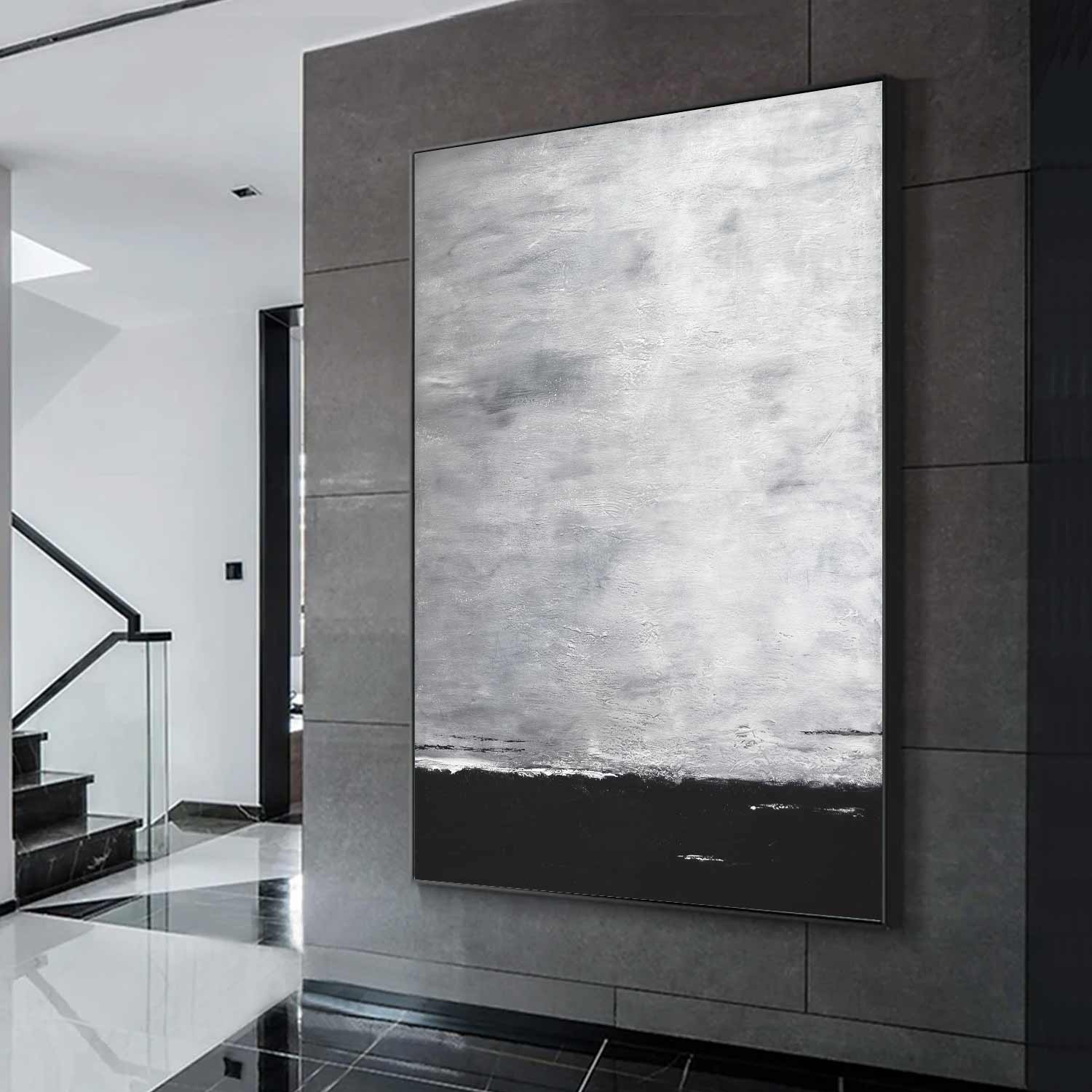 Monochrome Abstract Dramatic Easy Landscape "The Rising"