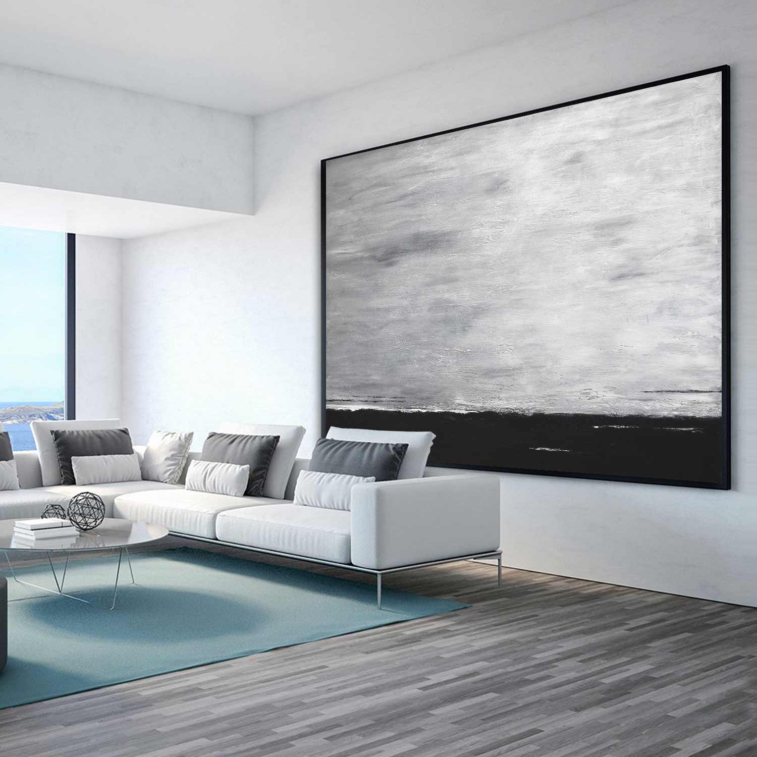 White and Black Moody Landscape "The Rising"