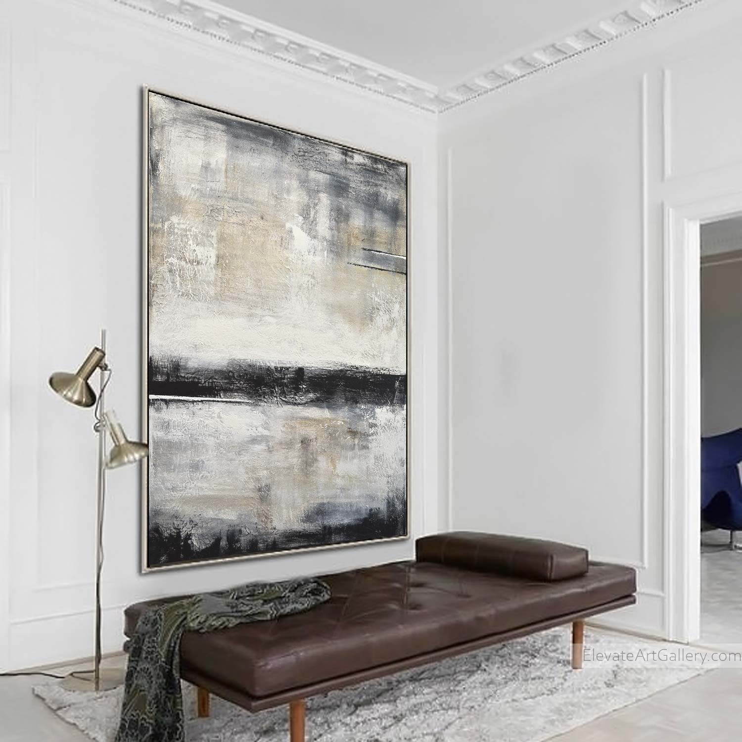 Earth Tone Painting Vertical Large Scale Art "Daydream"