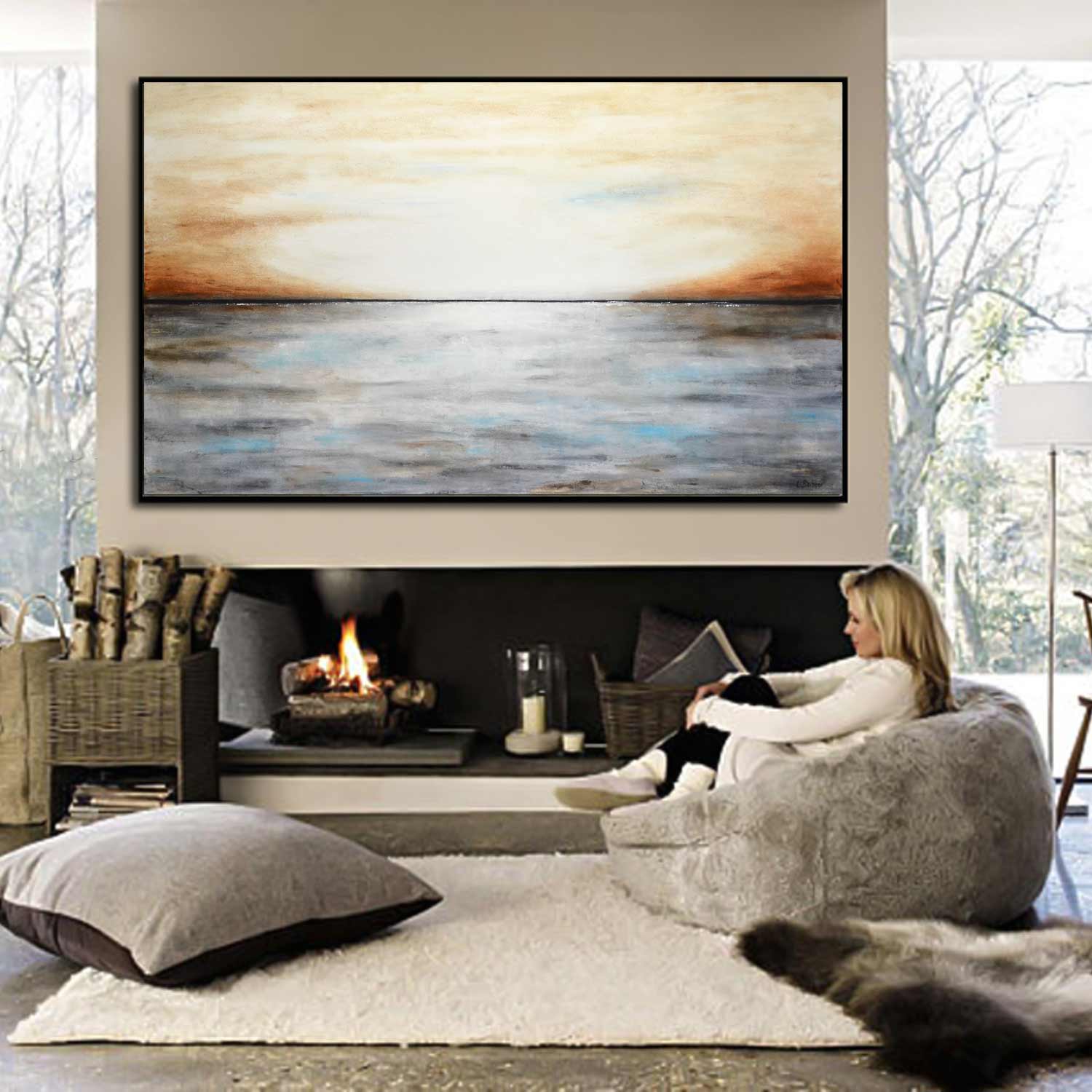 Oil Painting By Dutch Artist "Distant Skies"