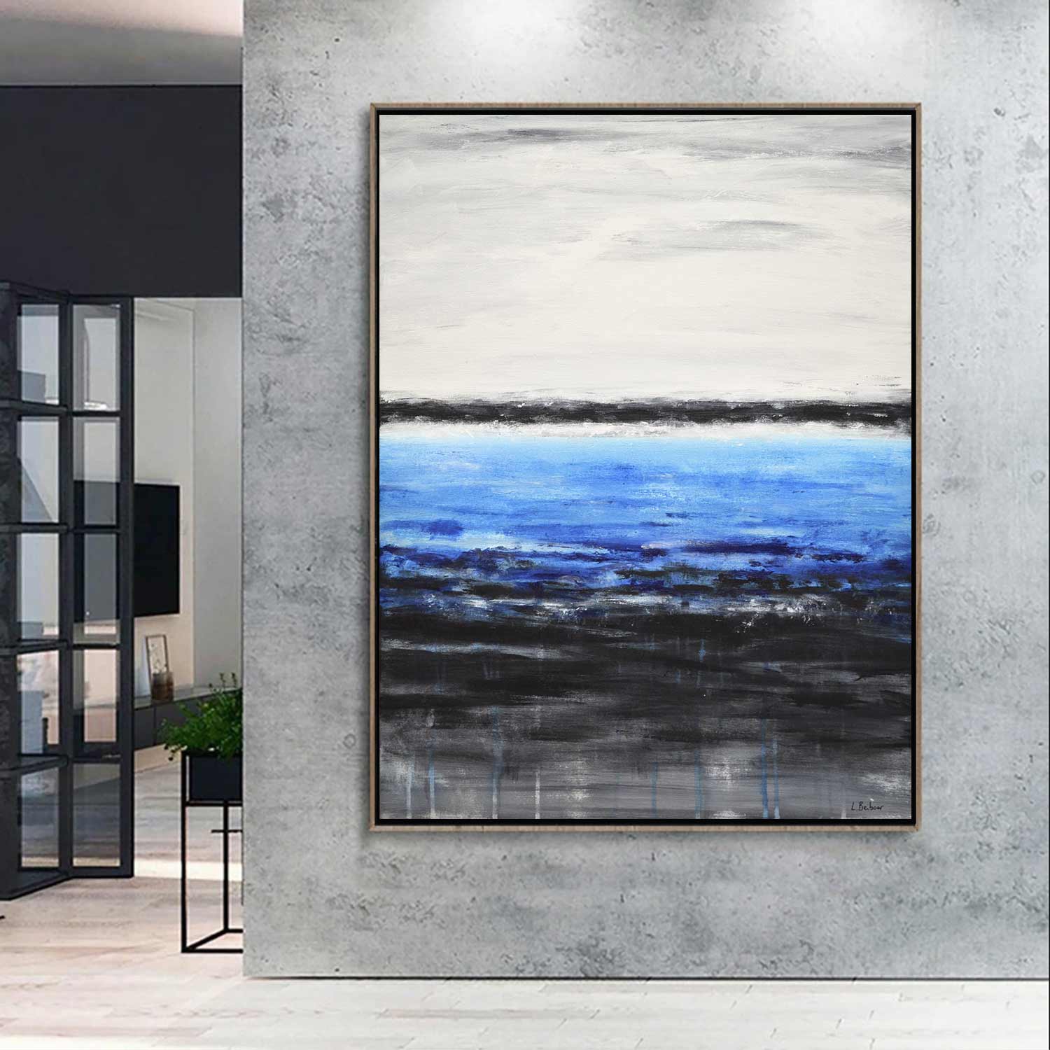 Handmade Horizon Abstract Art "Deep Waters"