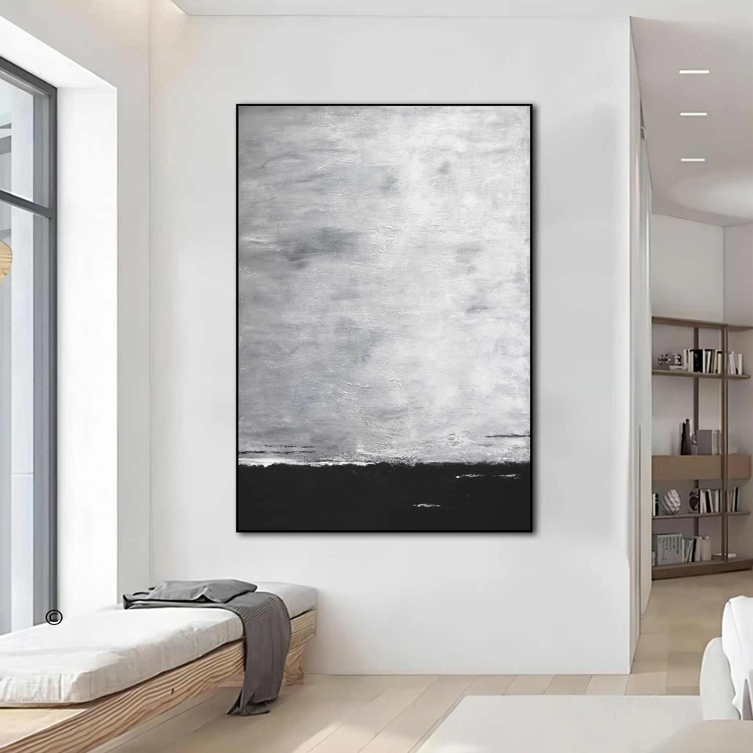 Monochrome Abstract Dramatic Easy Landscape "The Rising"