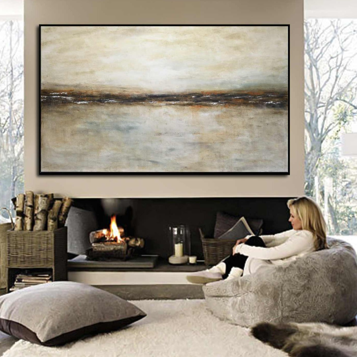 Landscape Painting Horizon Living Room Artwork "Dreaming the Journey"