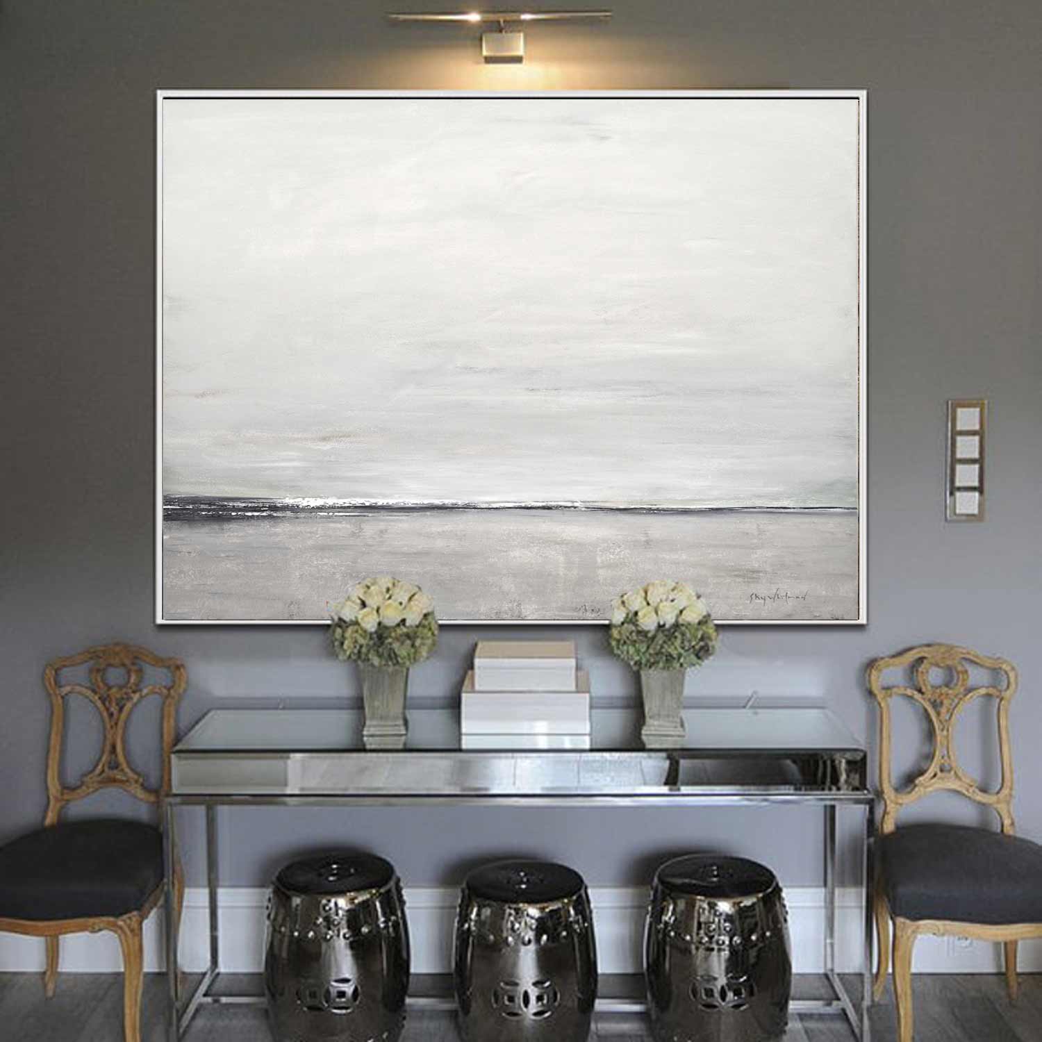 Landscape Oil Painting Minimalism Fine Art "Subtle Distance"