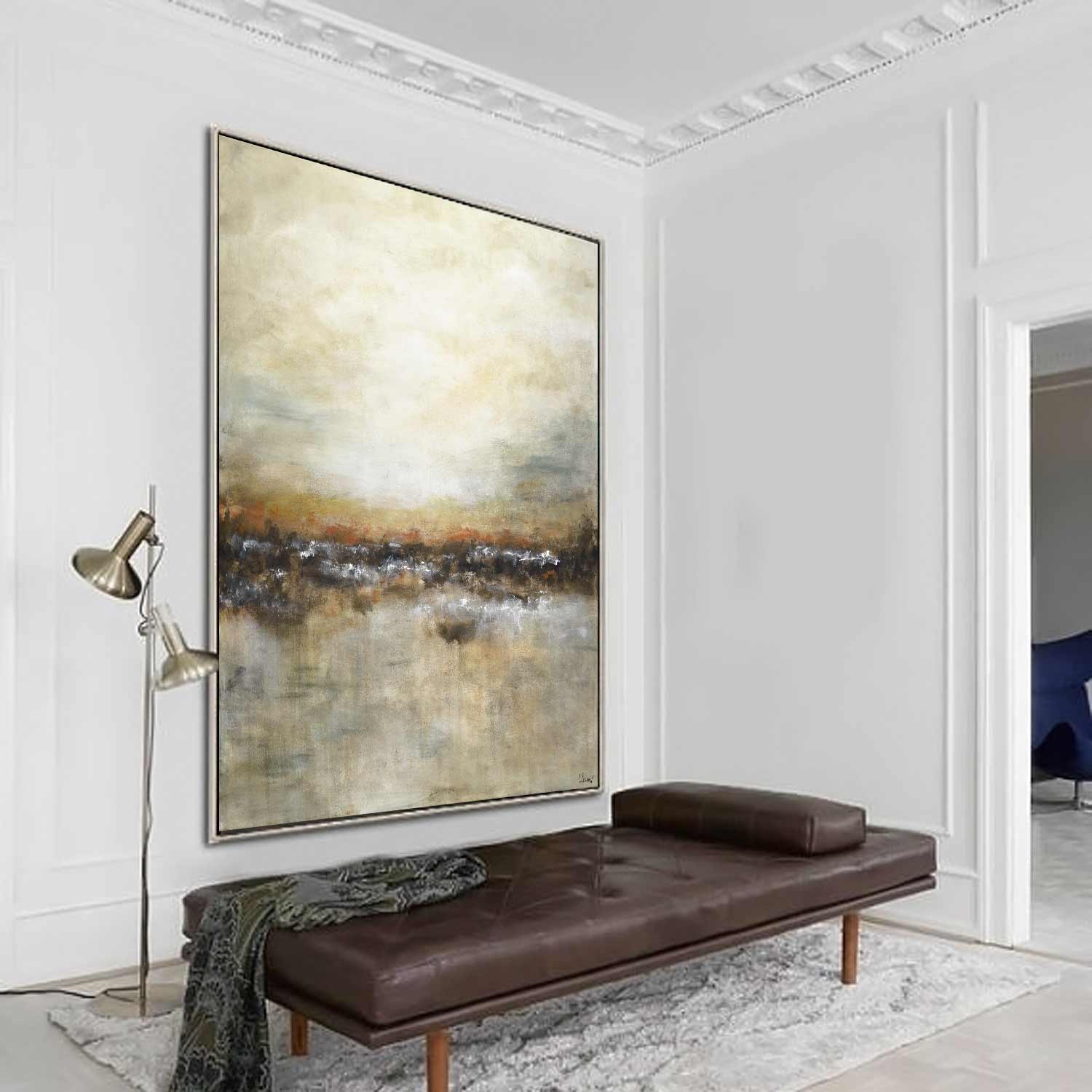 Vertical Earth Tones Abstract Painting "Not Afraid"