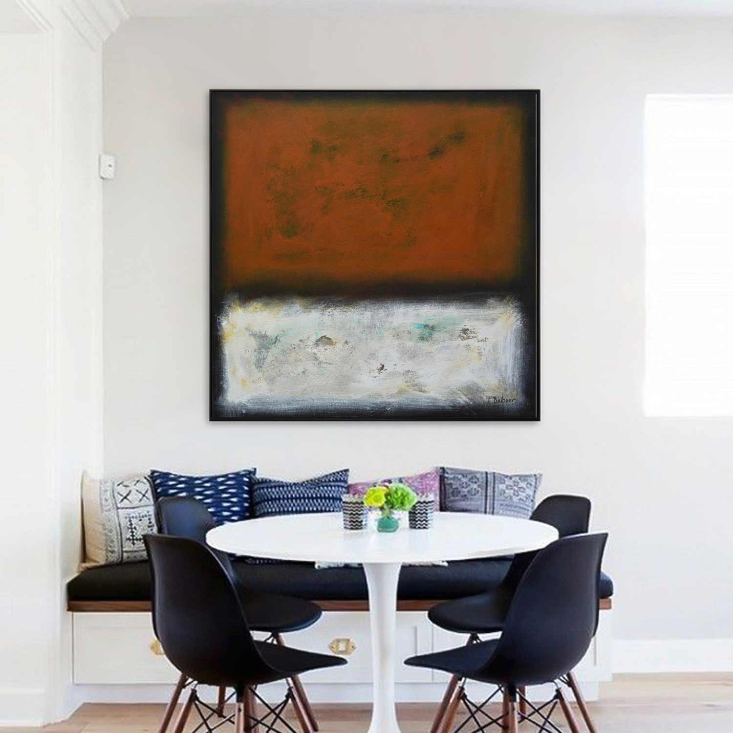 Red White Mark Rothko Style Painting "Drifting"