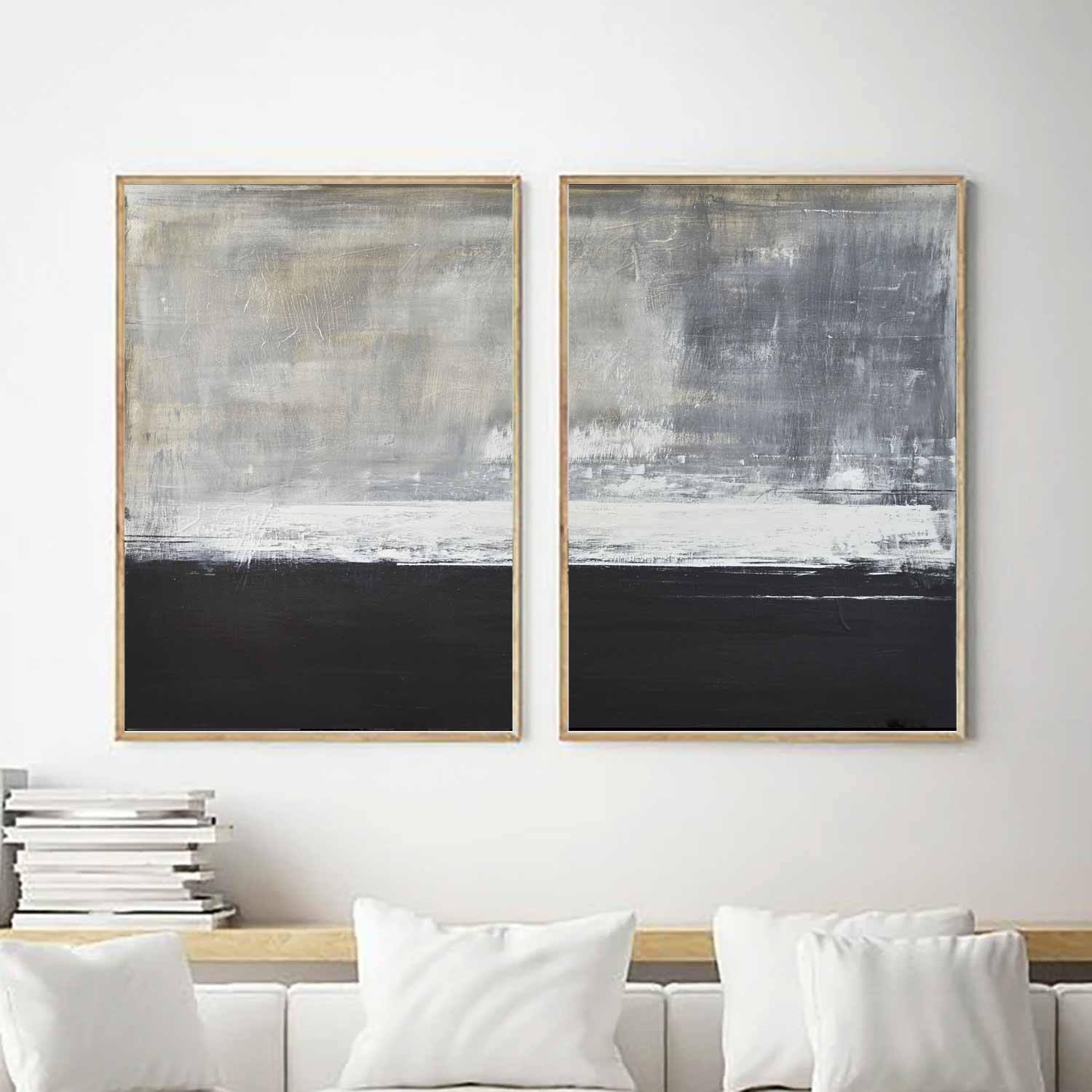 Set of 2 Abstract Oversized Oil Paintings "Spirit"