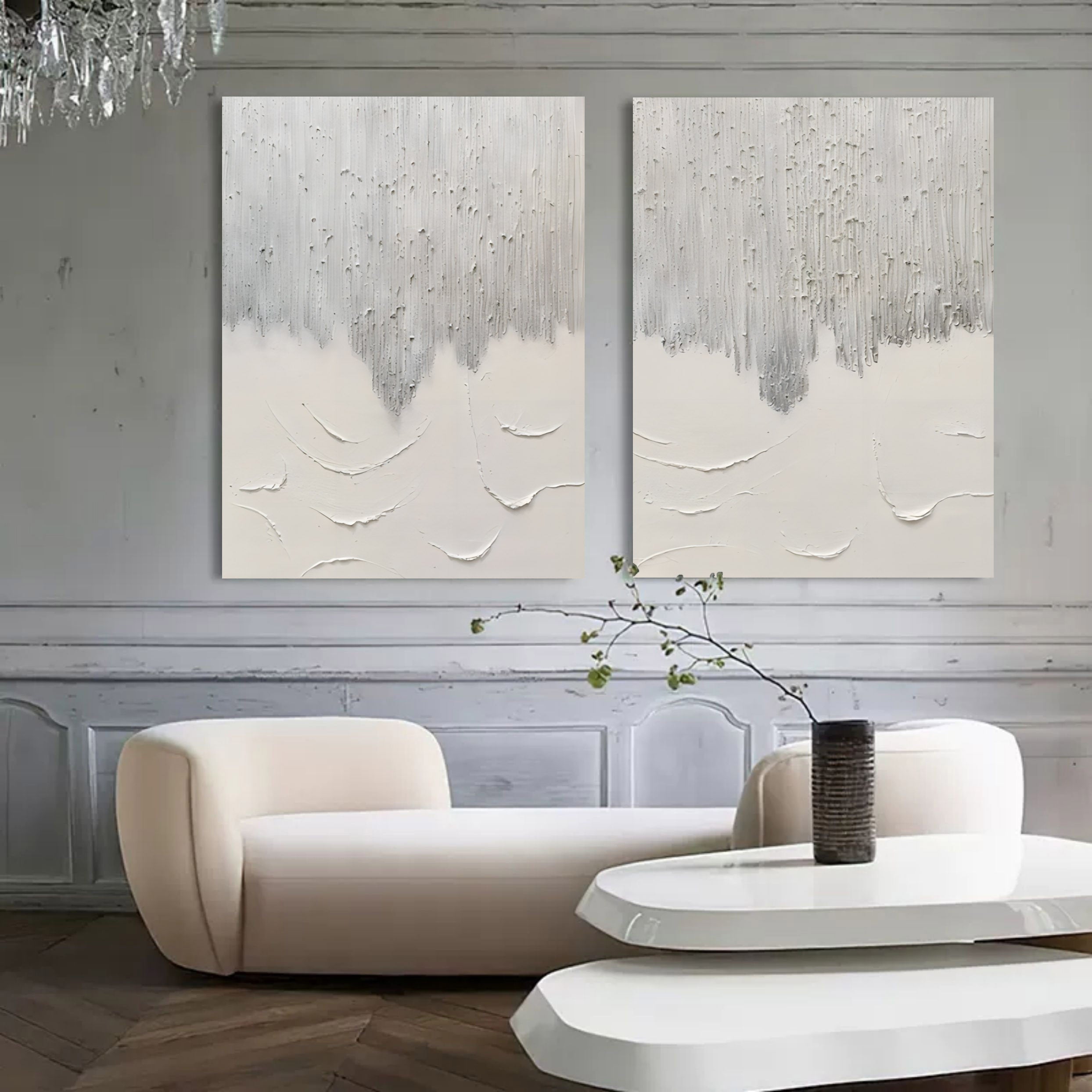 Ensemble de peinture abstraite de 2 #SP081