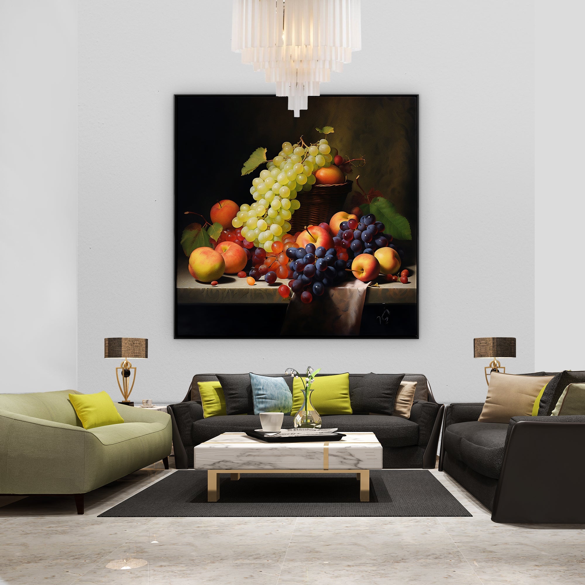 Collection of Grapes and Apples